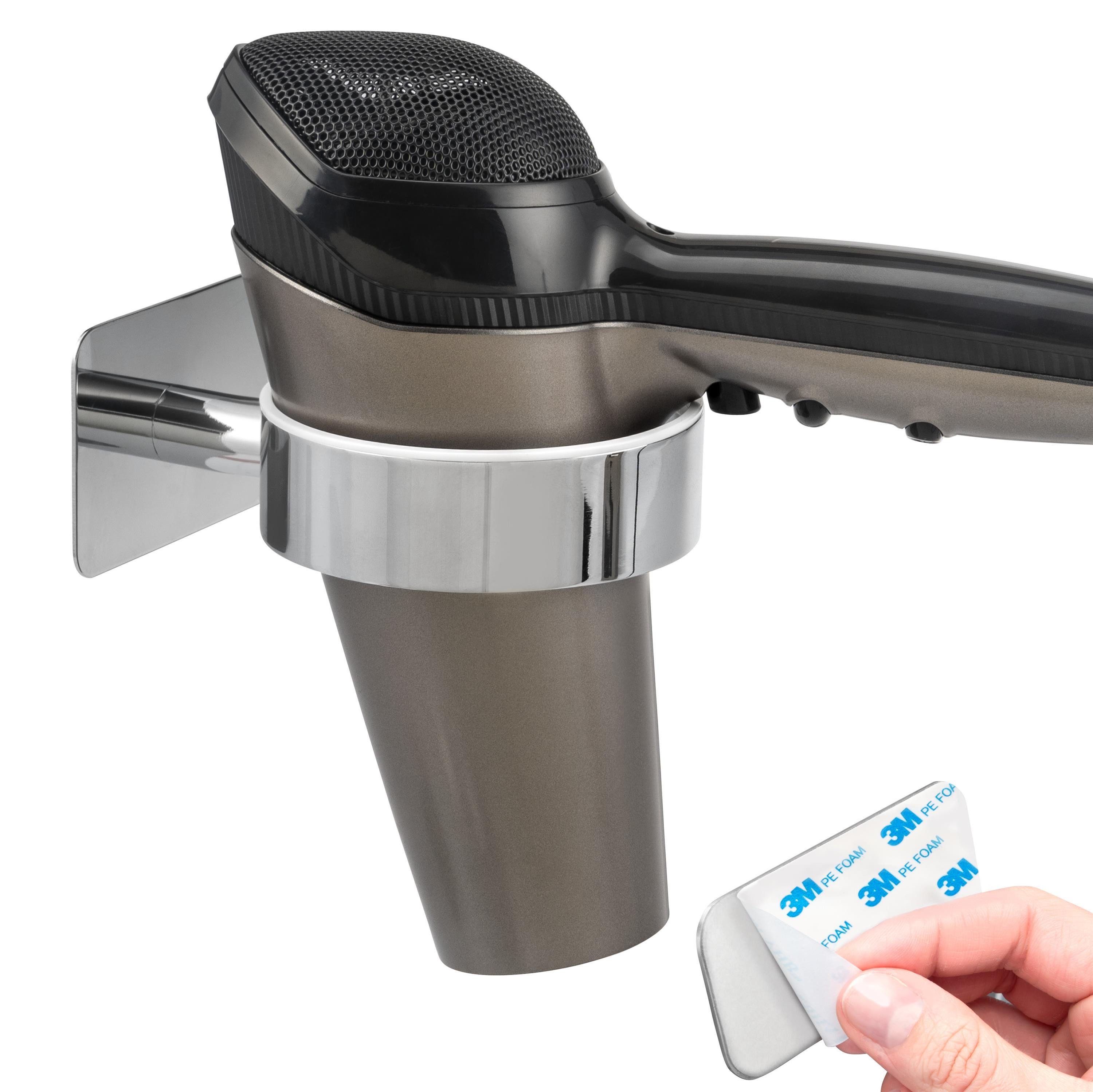 bremermann Haartrocknerhalter Bad-Serie LUCENTE TAPE - mit Klebepad, verchromt