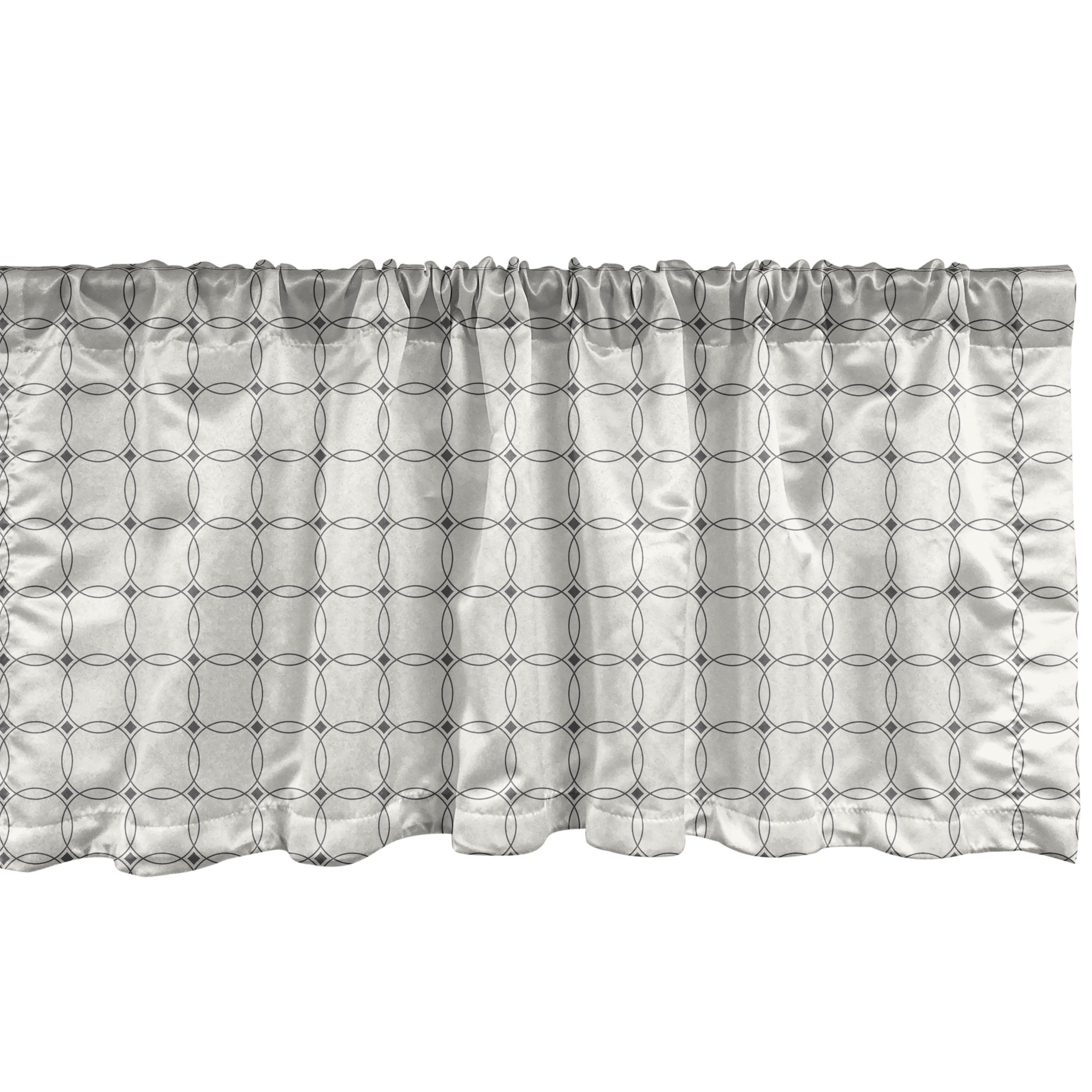 Scheibengardine Vorhang Volant für Küche Schlafzimmer Dekor mit Stangentasche, Abakuhaus, Microfaser, Abstrakt Schneidende Runden Entwurf