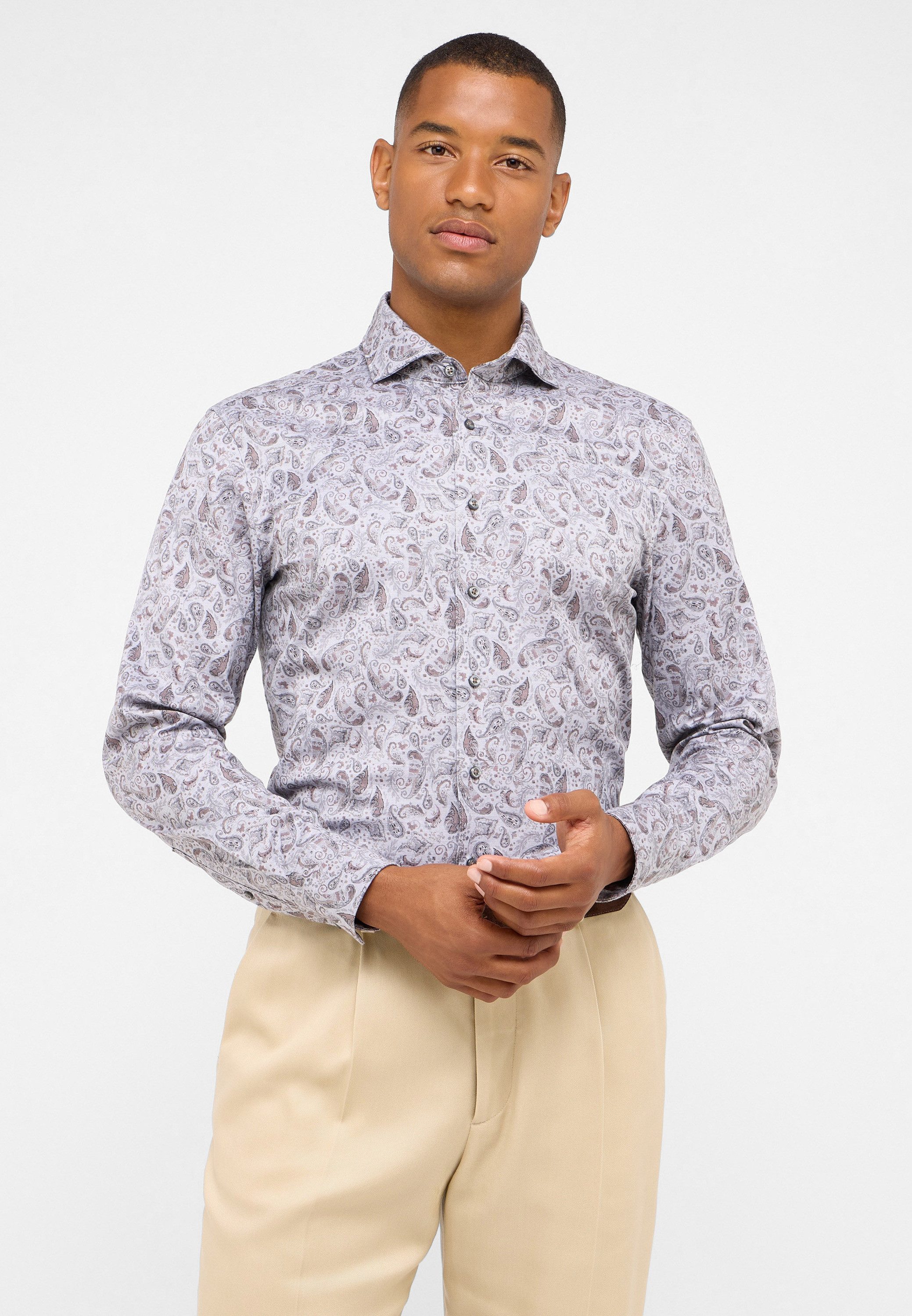 Eterna Langarmhemd SLIM FIT EASY IRON (bügelleicht)