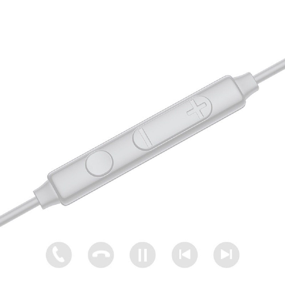USB-C USB JOYROOM Kopfhörer mit In-Ear Anschluss In-Ear-Kopfhörer Ohrhörer Typ-C Fernbedienung Silber