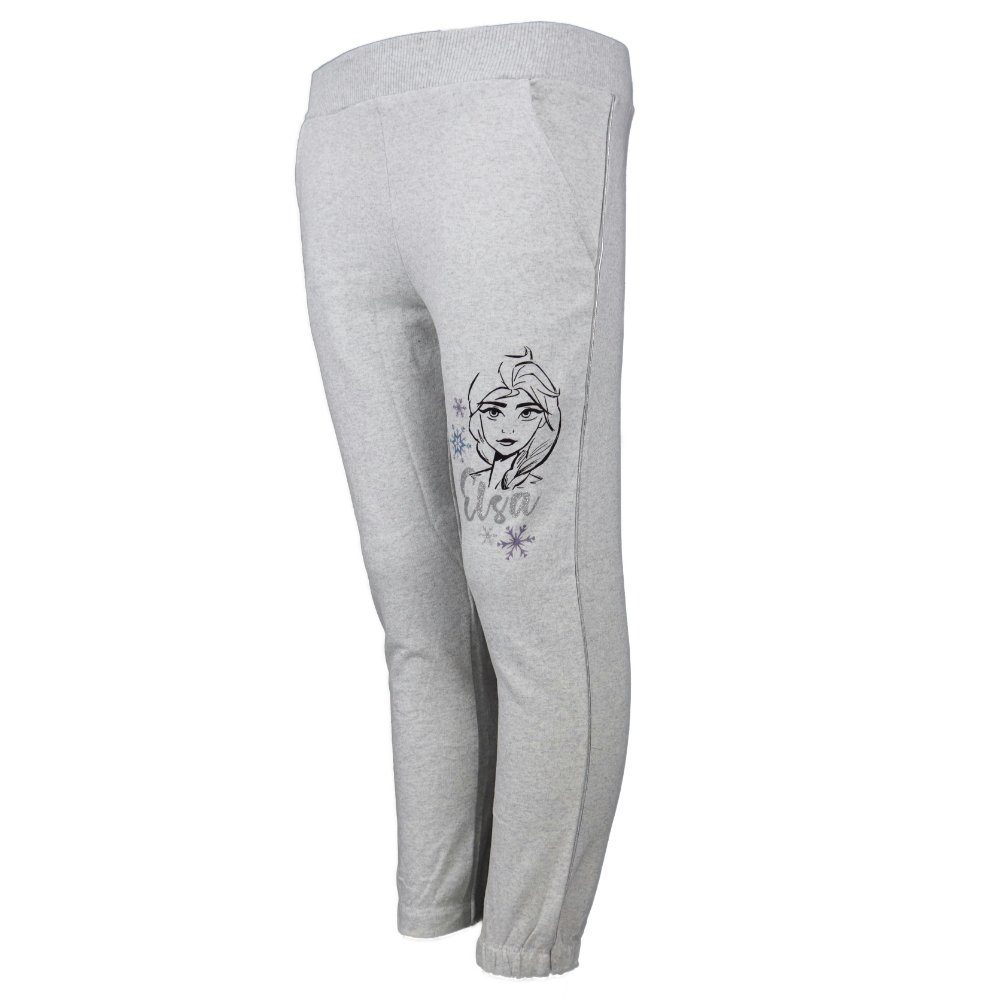 98 Elsa Die EIskönigin 128, Sporthose Jogginghose Kinder Baumwolle Disney Grau bis Frozen Gr.