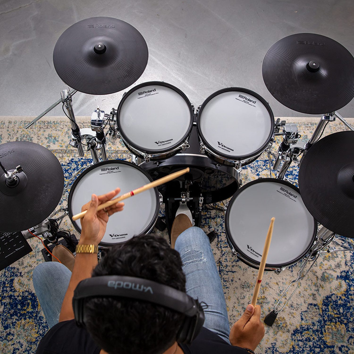Roland Audio E-Drum Roland E-Drum VAD307 Acoustic Design Kit mit Kopfhörer,E-Drum, elektronisch