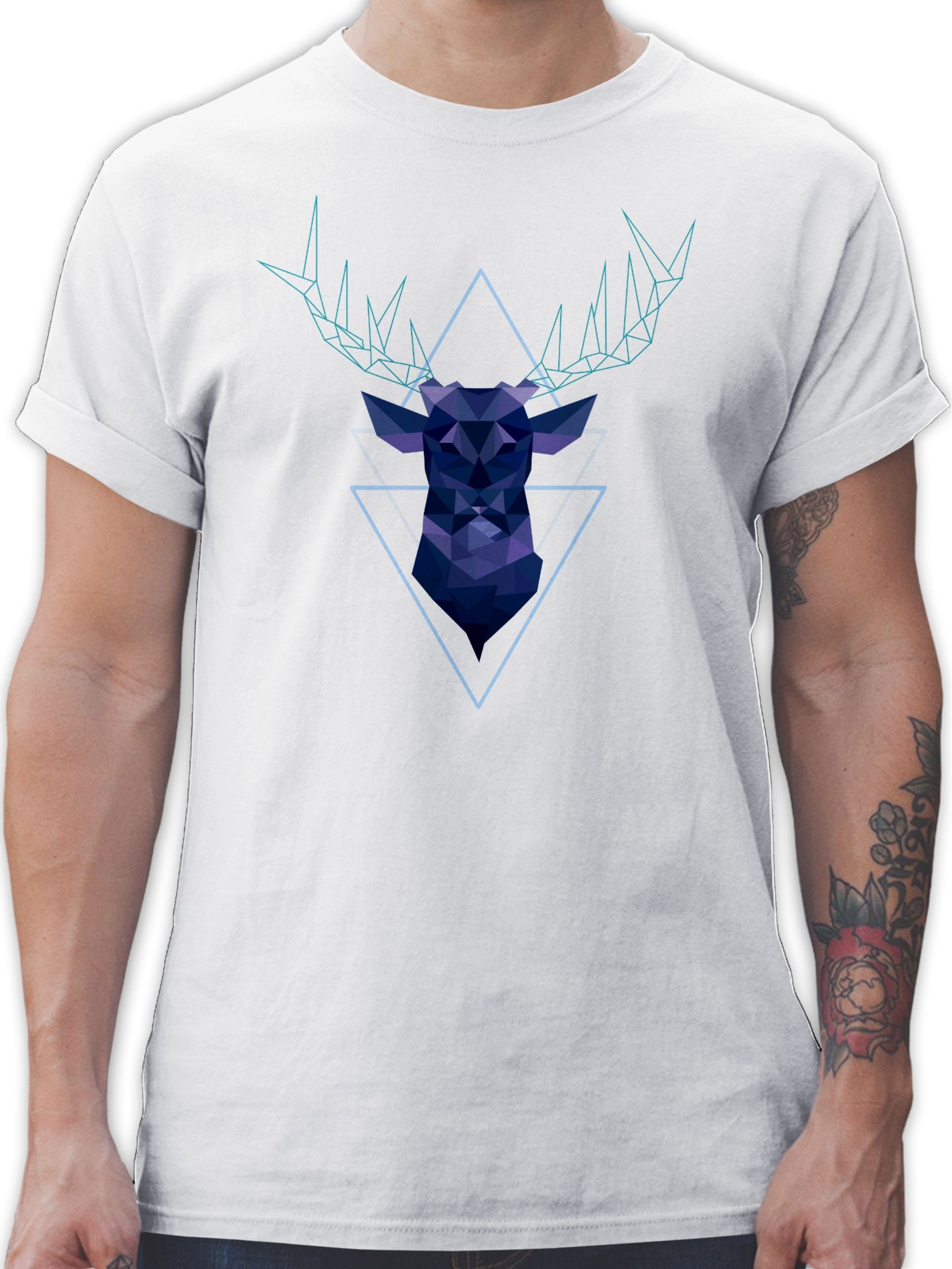 Shirtracer T-Shirt Geometrischer Hirsch - blau günstig online kaufen