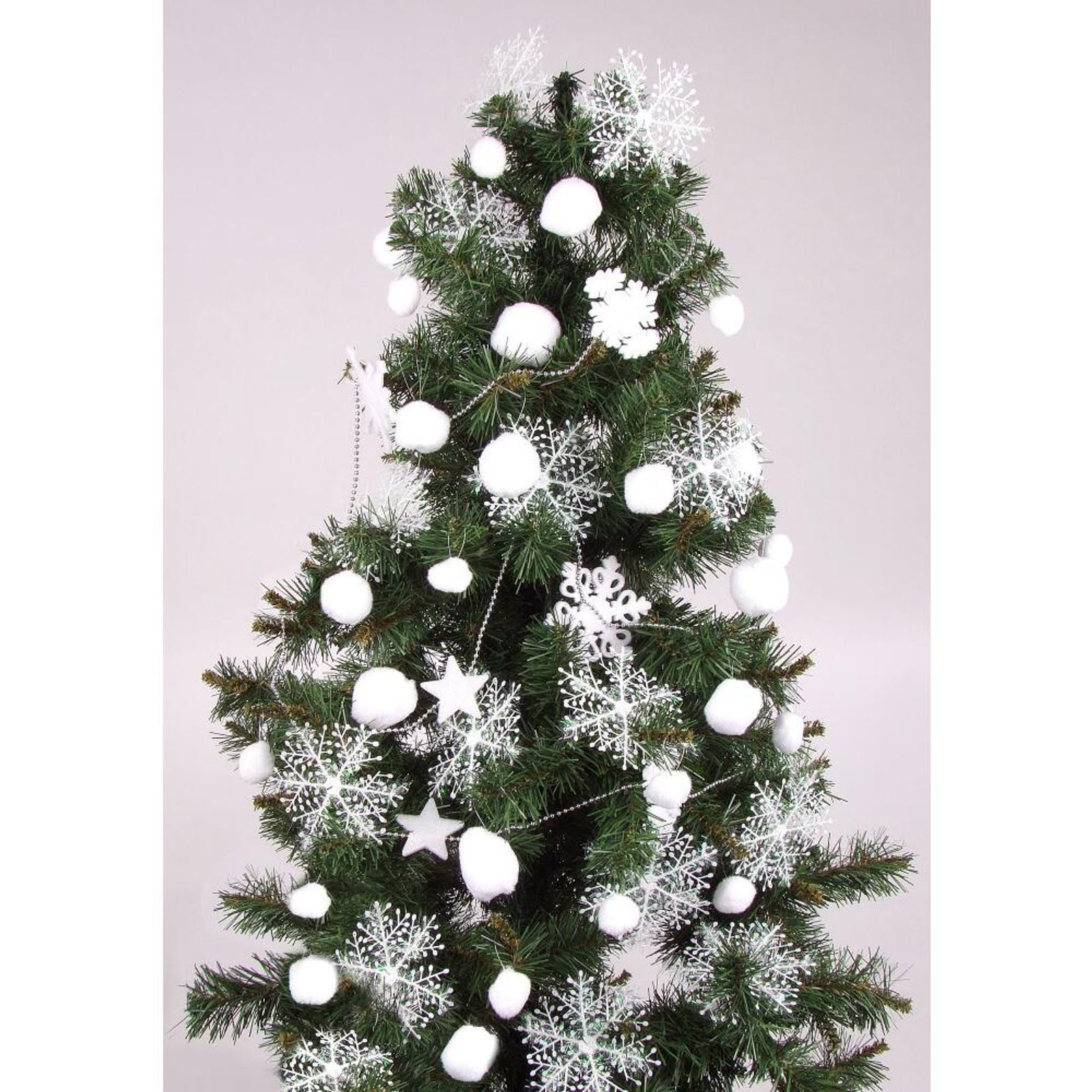 BURI Christbaumschmuck 12x Schneebälle Anhänger Kugeln Weihnachten Christbaumschmuck Tannen