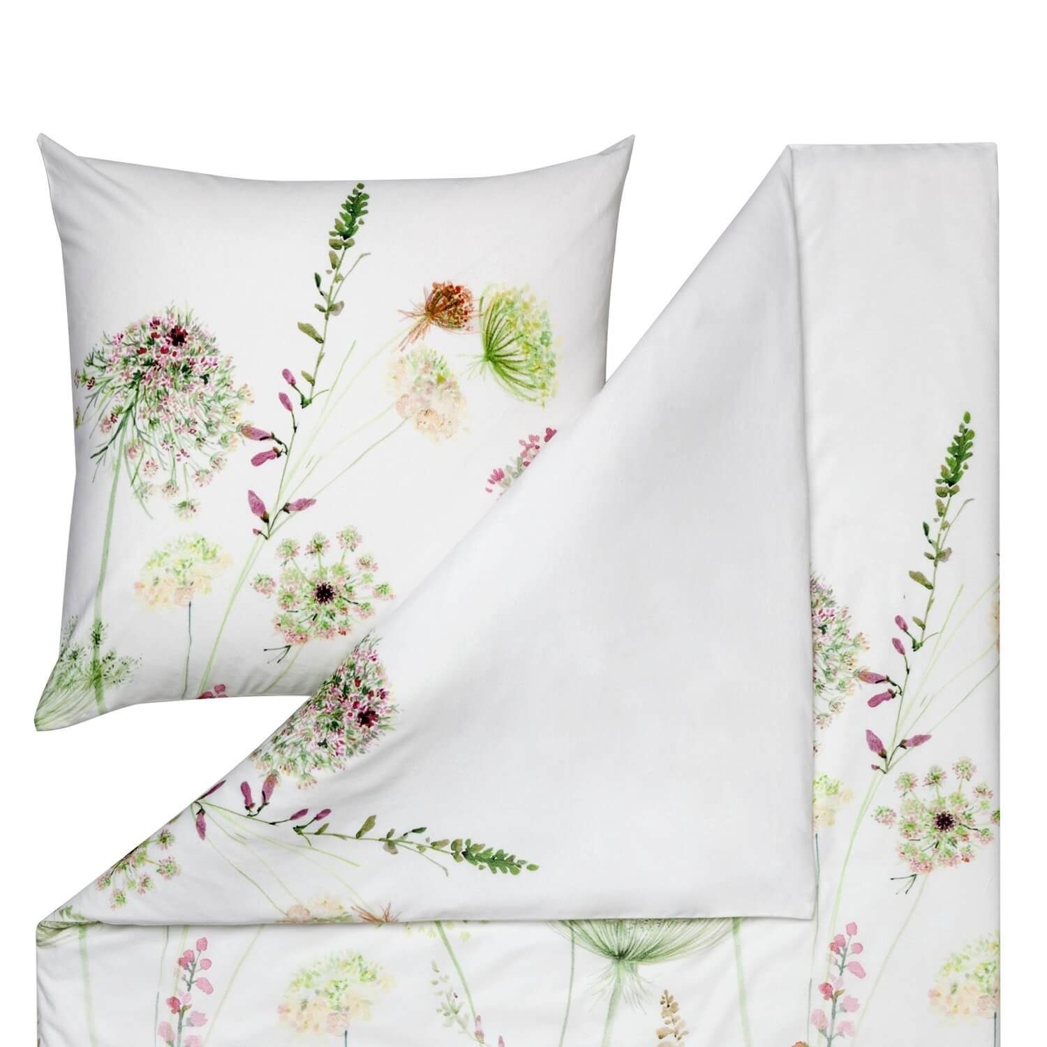 Estella Bettwäsche Meadow 4406 530 Grün Kuschelflanell, Flanell, 2 teilig, günstig online kaufen