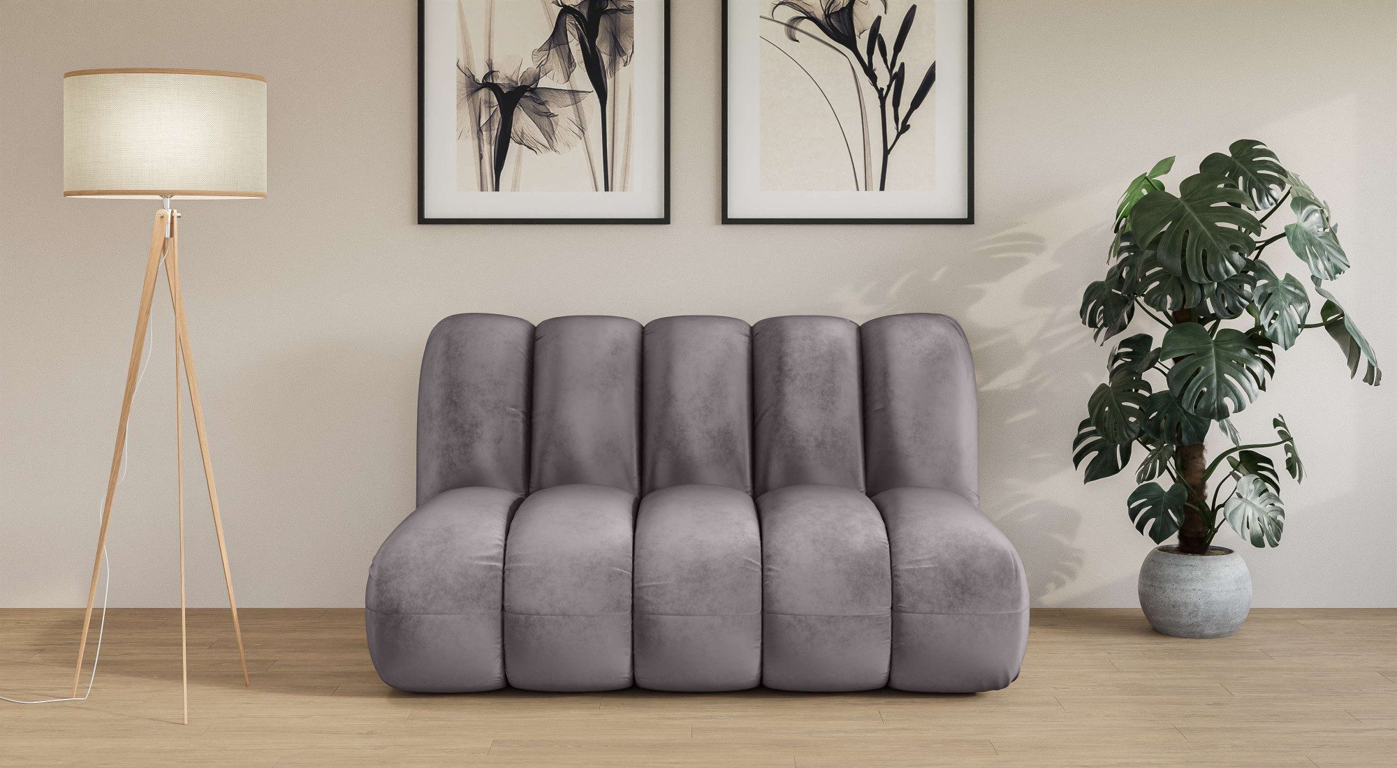LeGer Home by Lena Gercke 2-Sitzer Priya Designersofa, moderne Steppung, auch in Bouclé, gemütlich und modern, B/T/H: 155/108/84 cm