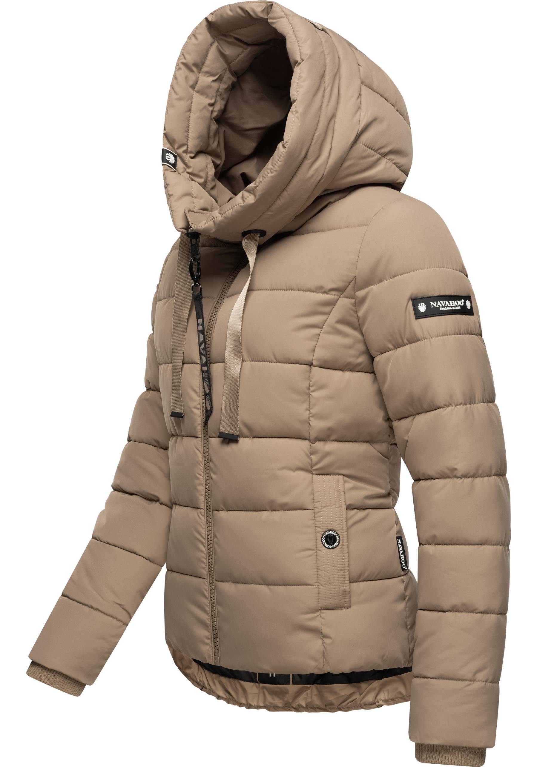 Navahoo Steppjacke Amayaa stylische Damen Winterjacke mit coolen Applikationen
