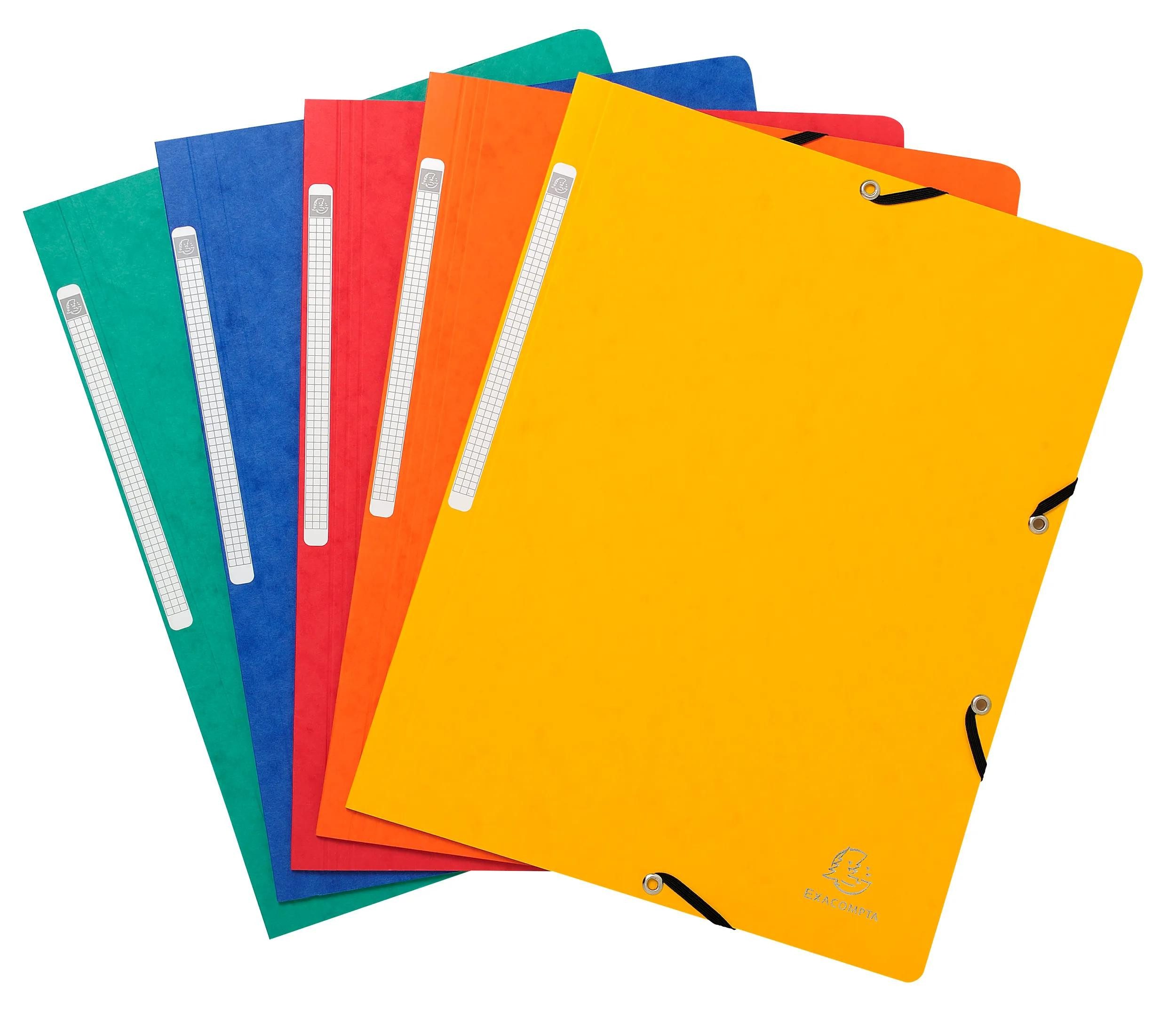Organisationsmappe 50x Eckspannmappe + Gummizug ohne Klappen, Karton, A4, sortiert 55410E