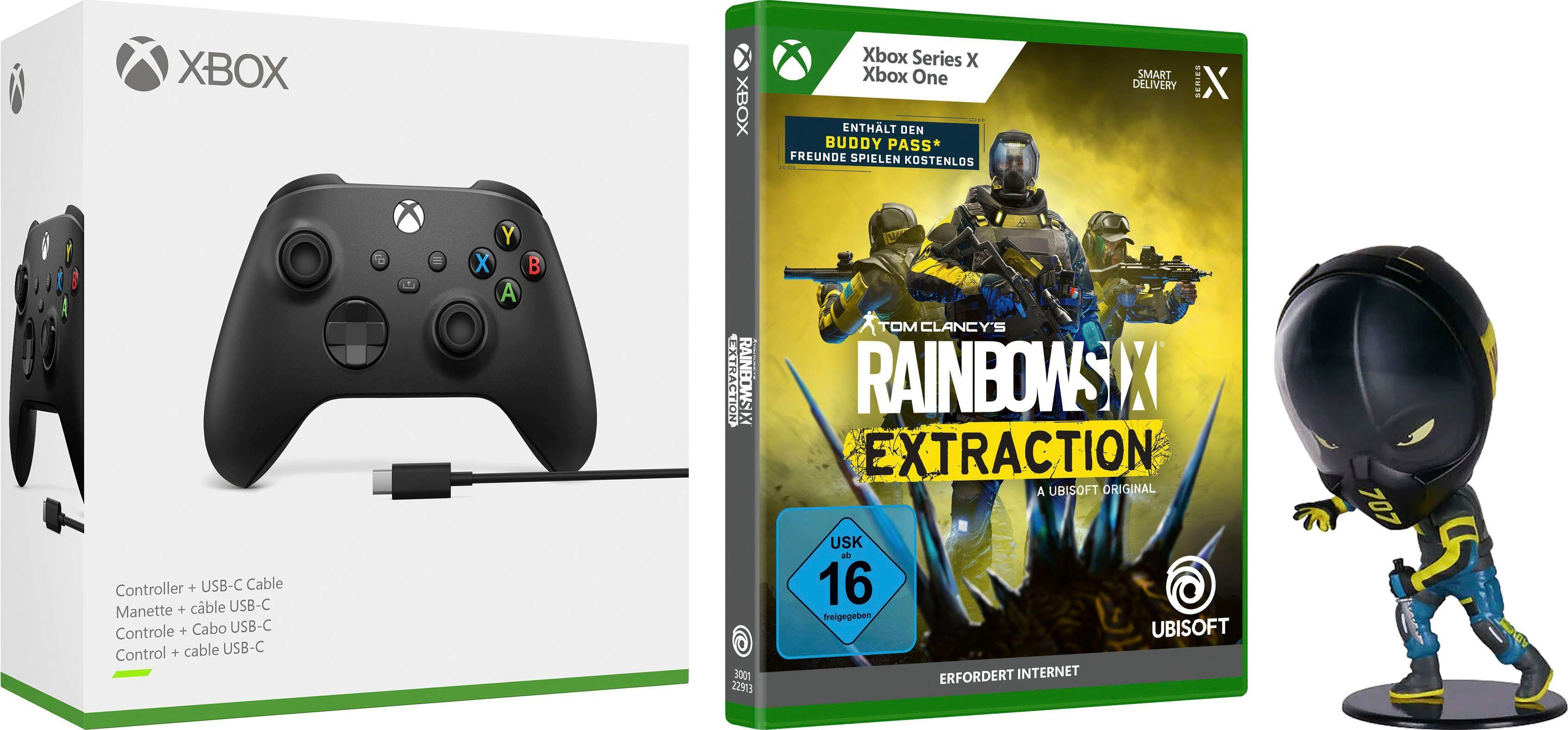 Xbox XS Controller inkl USB Kabel + Rainbow Six Extraction + Vigil Figur  Xbox-Controller