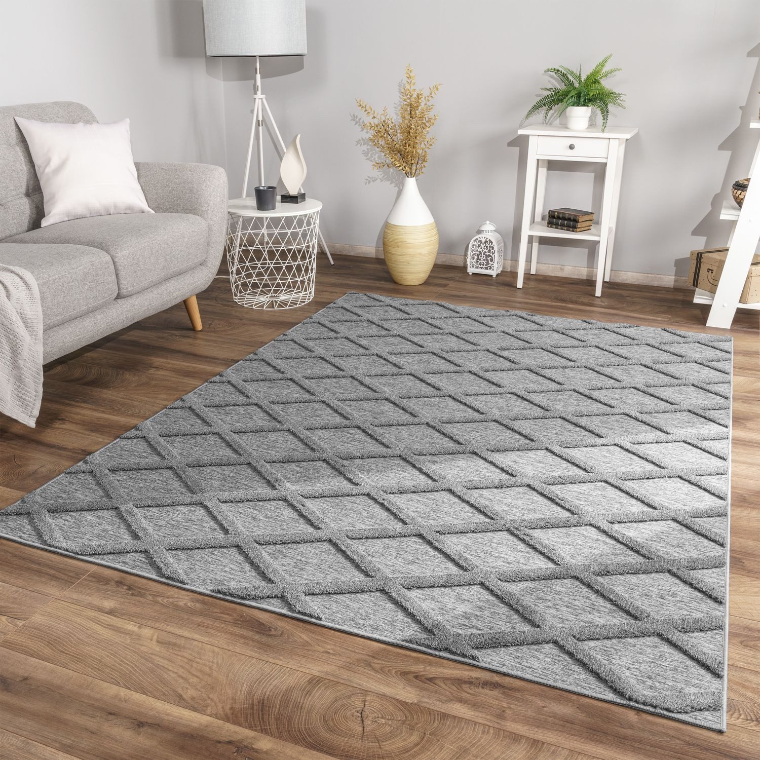 TT Home Teppich Diele, Esszimmer, Flur, Schlafzimmer, Wohnzimmer, Läufer, Höhe: 14 mm, Wohnzimmer Teppich Esszimmer Kurzflor Skandinavisch