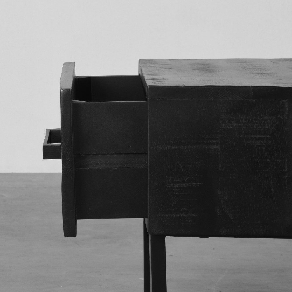 RINGO-Living Beistelltisch Couchtisch Keilani mit aus Mangoholz Schubladen Möbel 2 in 410x500x4, Schwarz