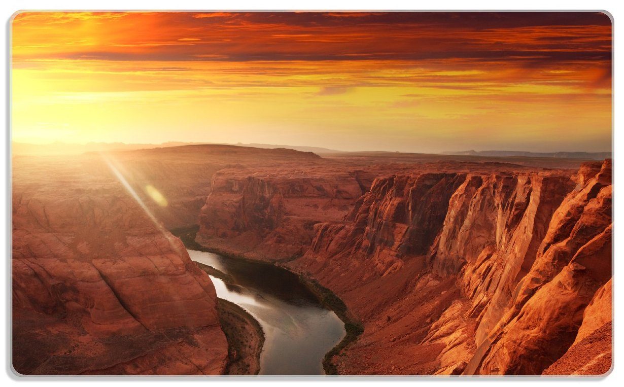 Wallario Frühstücksbrett Grand Canyon bei Sonnenuntergang, ESG-Sicherheitsglas, (inkl. rutschfester Gummifüße 4mm, 1-St), 14x23cm