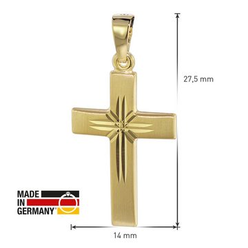 trendor Kreuzanhänger Kreuz 585 Gold 22 mm