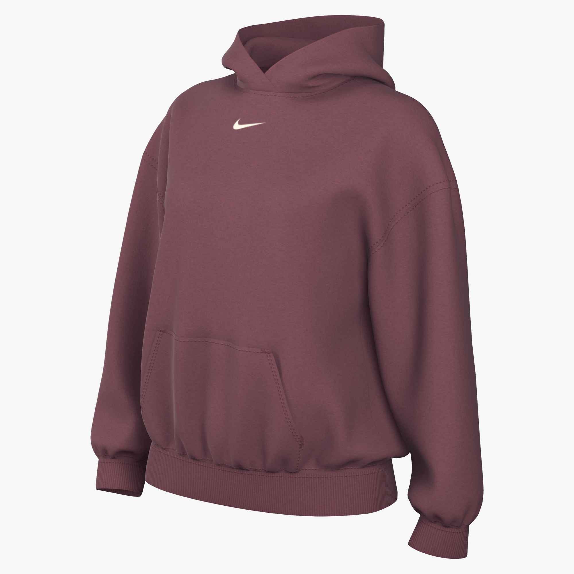 Nike Sportswear Kapuzensweatshirt W NK STDO FLC MW OS PO HDY mit Kängurutasche, aus angerauter Sweatware, in normaler Länge