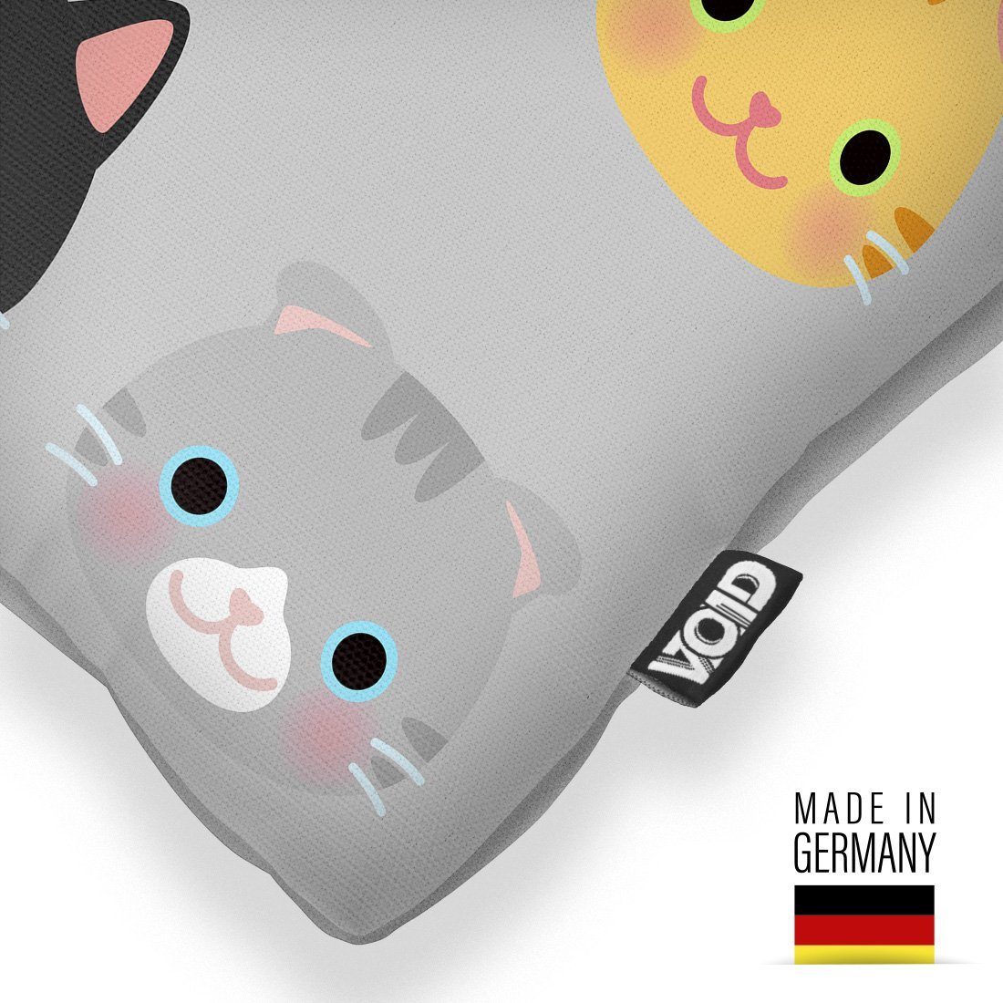 Kinder Haustier Kissenbezug, (1 Kitty Katze Katzen Spielzeug VOID Sofa-Kissen Stück), grau Japan Kissenbezug Anime Cat