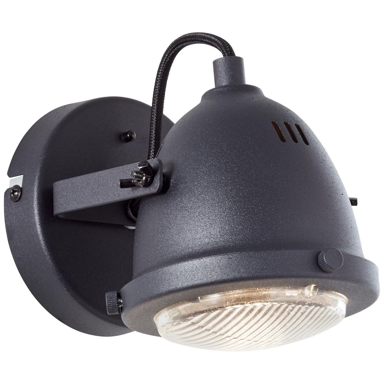 Brilliant Carmen Carmen, GU10, 5W 1x schwarz PAR51, korund, Lampe, Wandleuchte Metall/Glas, Wandspot