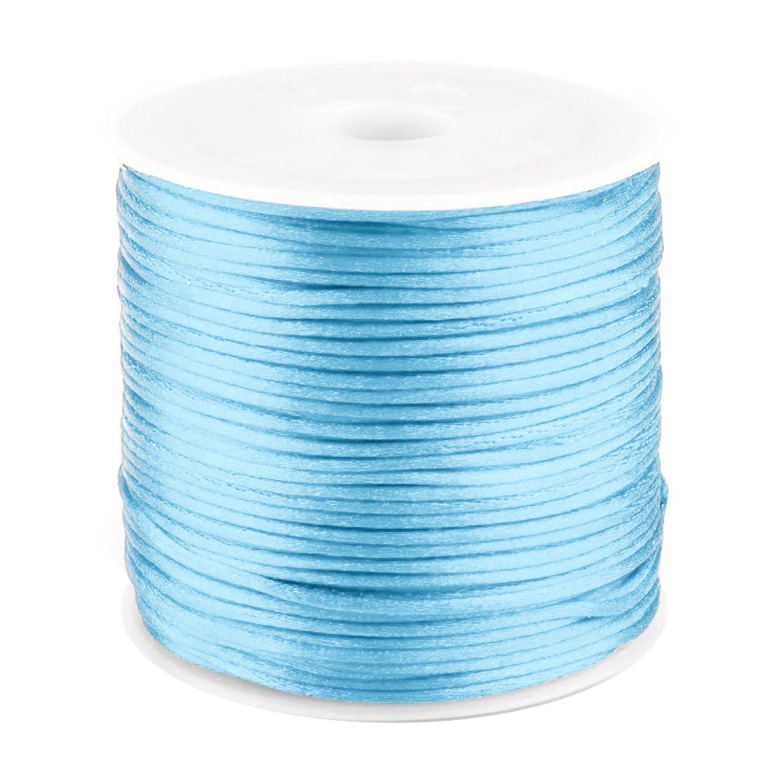 maDDma 30m Satinschnur Flechtkordel Kumihimo 1mm Seil, himmelblau