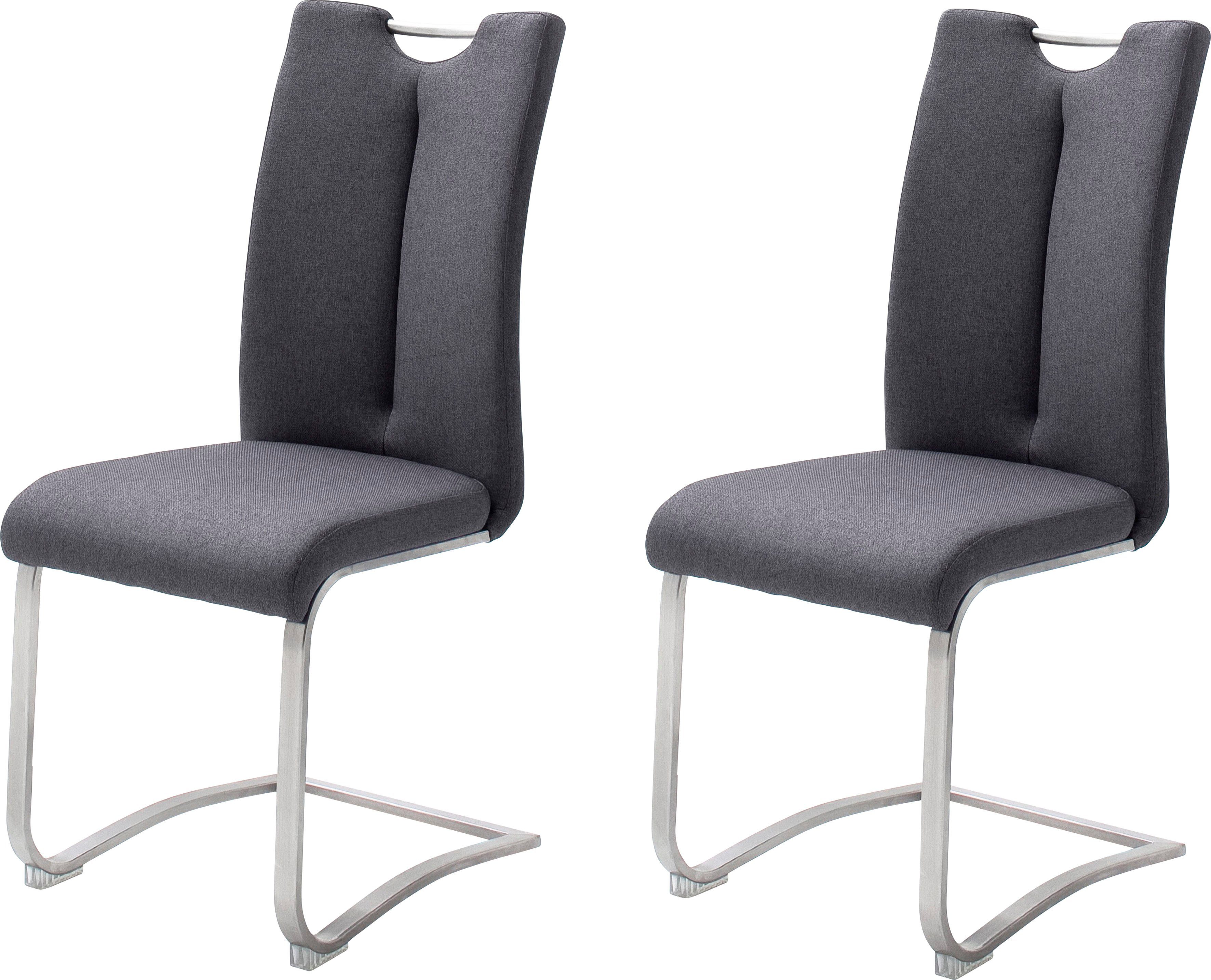MCA furniture Freischwinger Artos XL (Set, 2 St), 2-er Set, Stuhl mit Griffloch, belastbarkeit bis 140 kg Anthrazit | Anthrazit