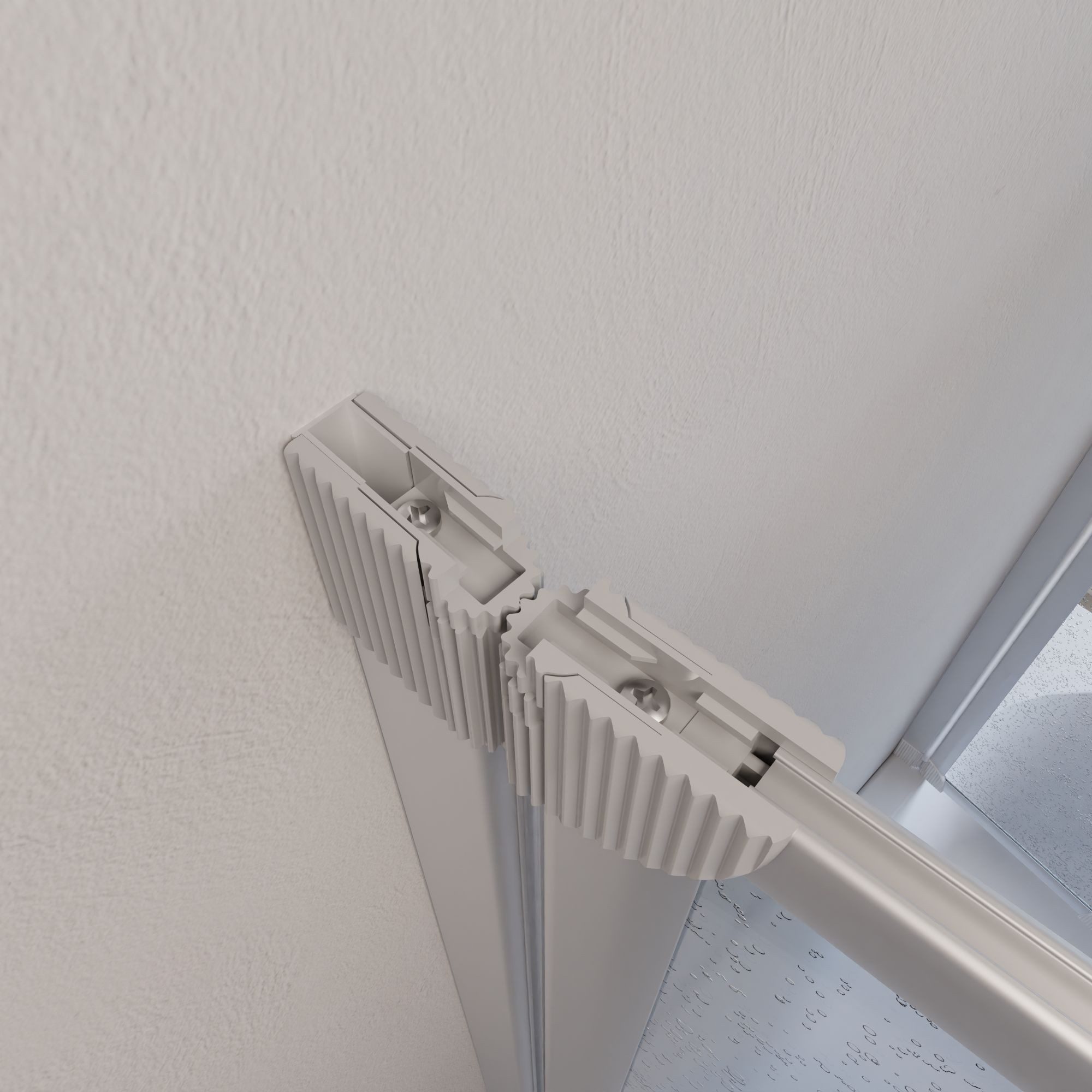 Schulte Badewannenfaltwand Komfort, geeignet für Badewannentiefen von 70-80 cm, Kunstglas, (6 tlg), Tropfen Dekor, U-Form – Bild 5 von 5
