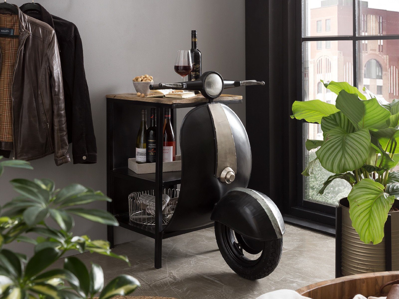 Beistelltisch Bike Konsolentisch Scooter, Design im massivum