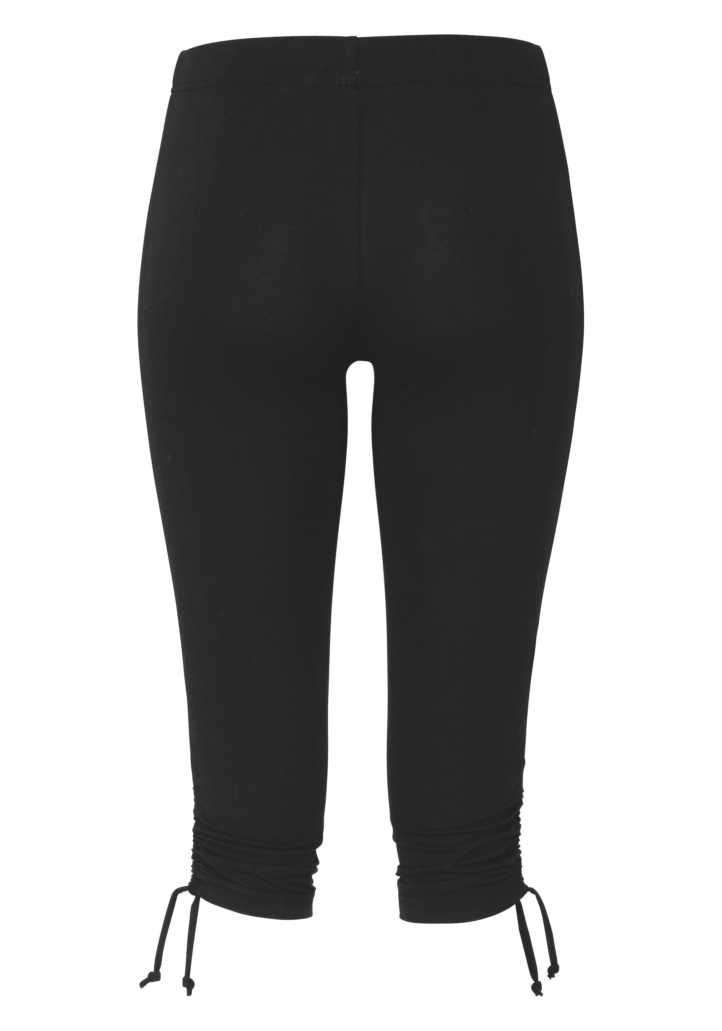 Beachtime by Lascana Caprileggings aus bequemer Stretch-Qualität mit Raffung und Stretch, 3/4-Länge, Sommerhose – Bild 4 von 5