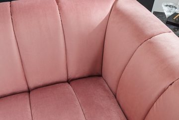 riess-ambiente Sofa NOBLESSE 225cm altrosa / gold, Einzelartikel 1 Teile, Wohnzimmer · Samt · Metall · 3-Sitzer · Federkern · Retro Design