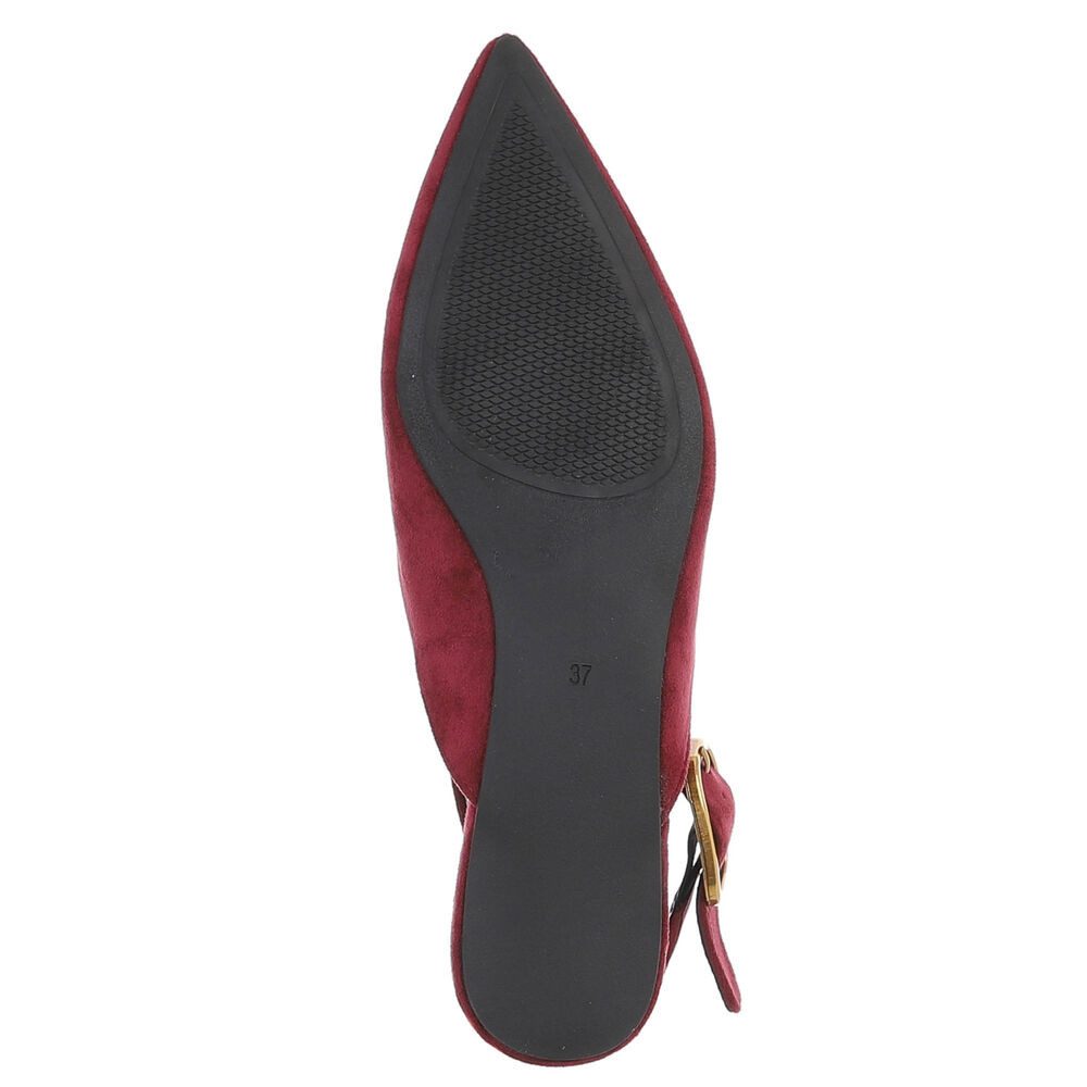 Ital-Design Eleganter Slingback-Schuh für Damen mit dekorativer Schnalle Schnürpumps (91512063) Flach Schnür- & Riemchenpumps in Weinrot