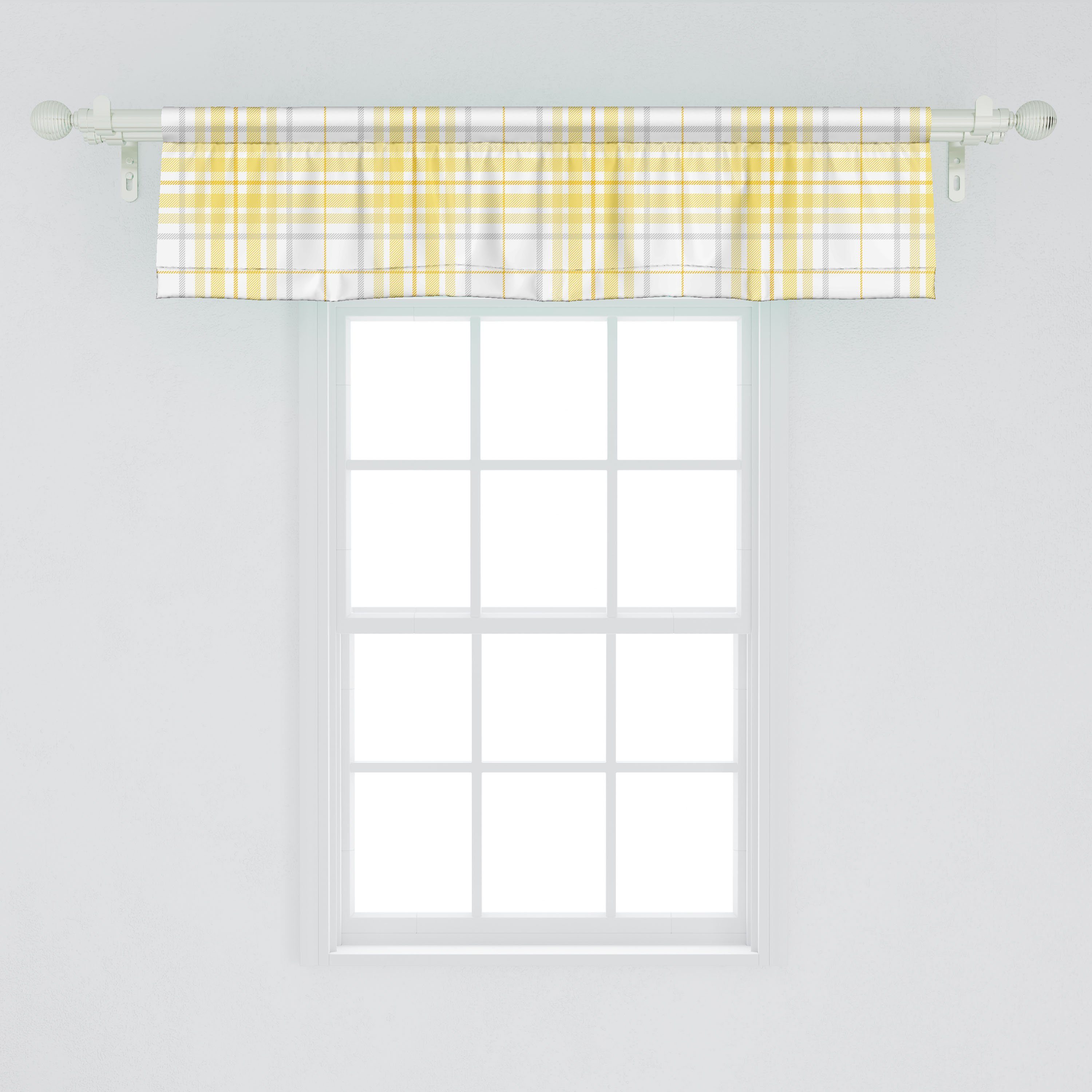 Vorhang Grafik Scheibengardine für Dekor Klassische Pastellton Küche Microfaser, Volant Abakuhaus, Stangentasche, Plaid mit Schlafzimmer