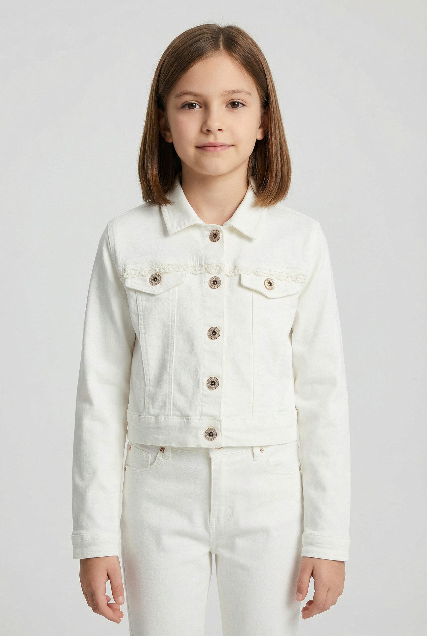 happy girls Jeansjacke mit tollem Spitzendetail