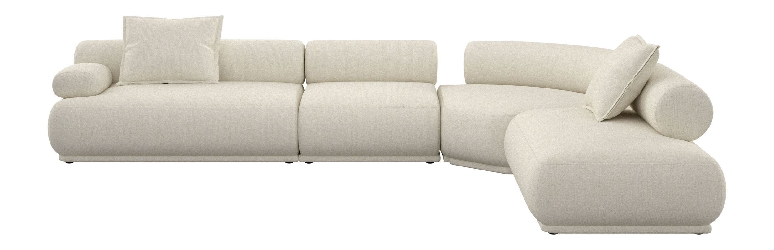 Zuiver Ecksofa Ecksofa Rembrandt 7,5-Sitzer Links in Beige mit Rippstoff von Zuiver
