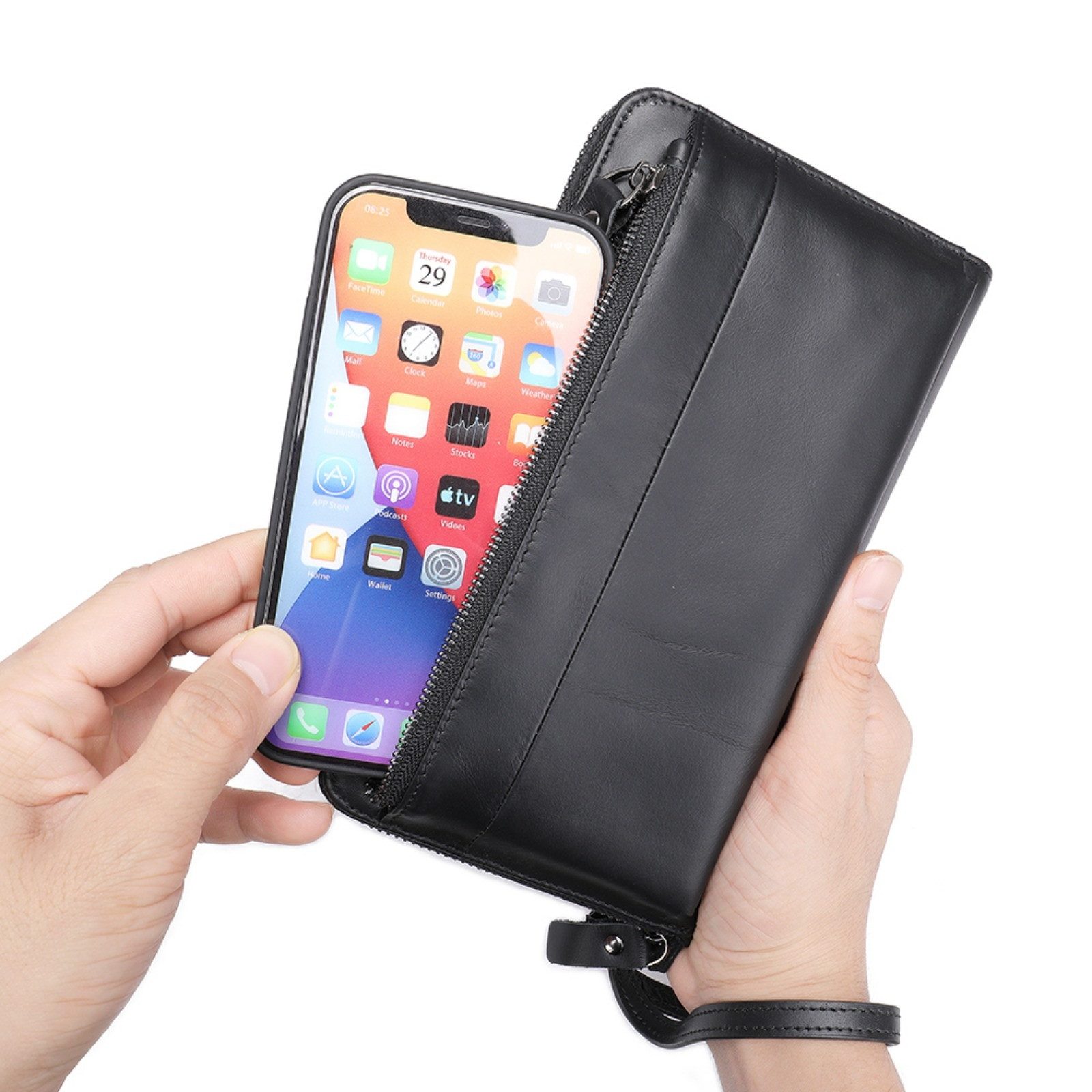 YUBRO-STUDIO Brieftasche Herren Echtleder Brieftasche Große Kapazität Karte günstig online kaufen