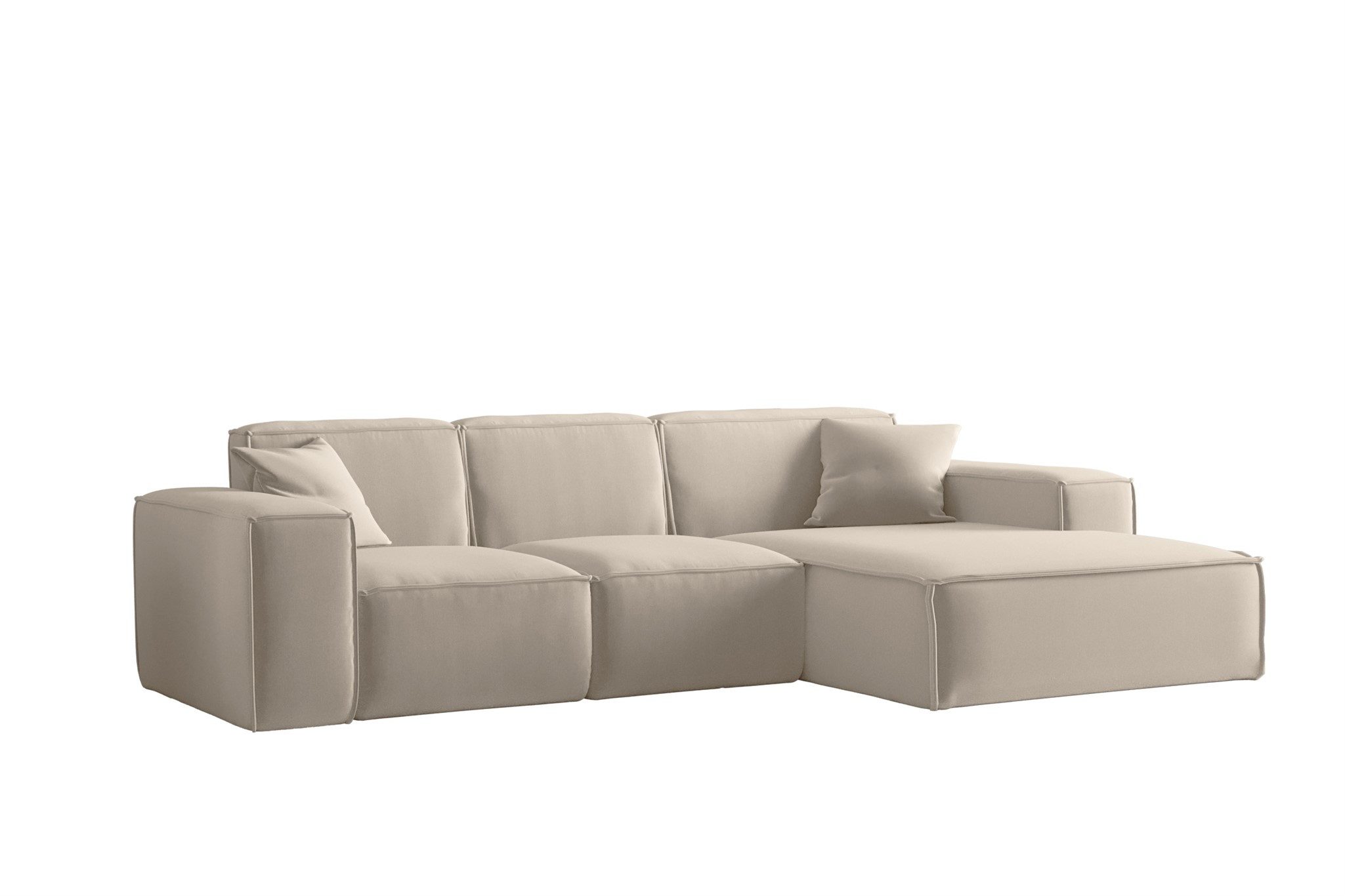 Fun Möbel Ecksofa Designersofa CELES PREMIUM Ottomane Rechts oder Links in Stoff, inkl. 2 Zierkissen