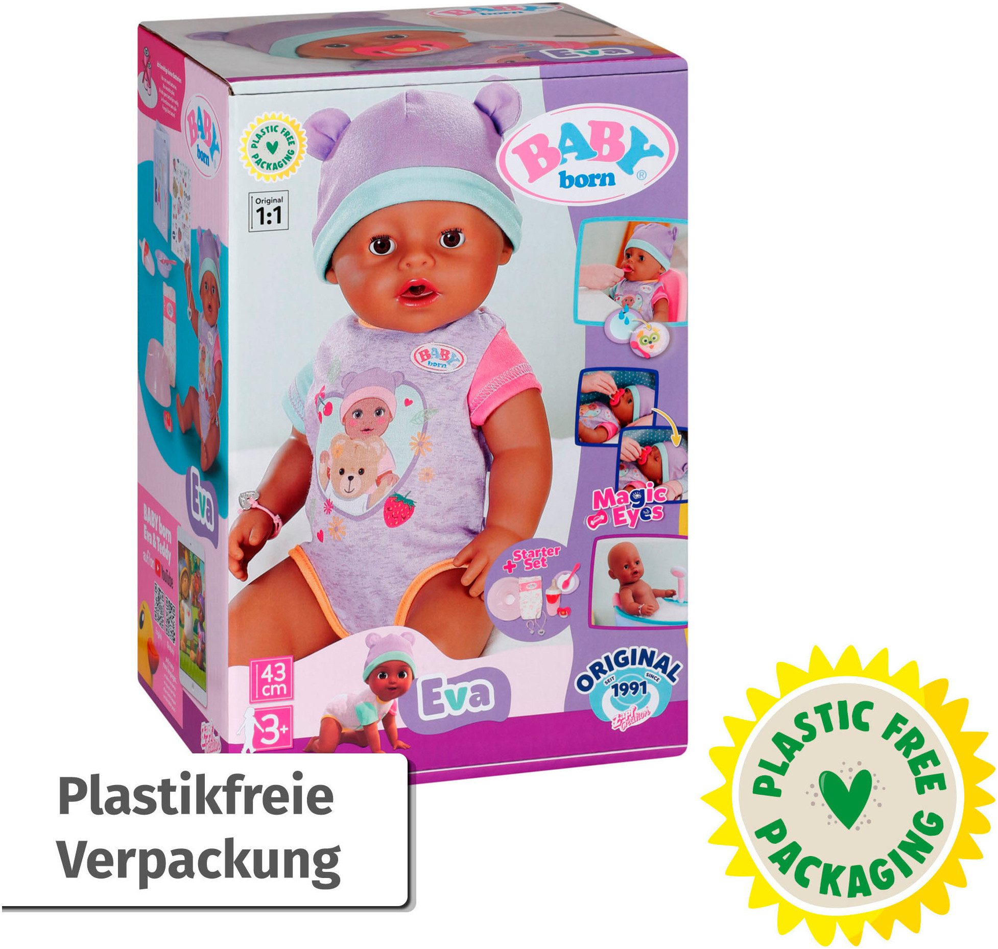 Baby Born Babypuppe Eva, 43 cm (Set, 11-tlg)