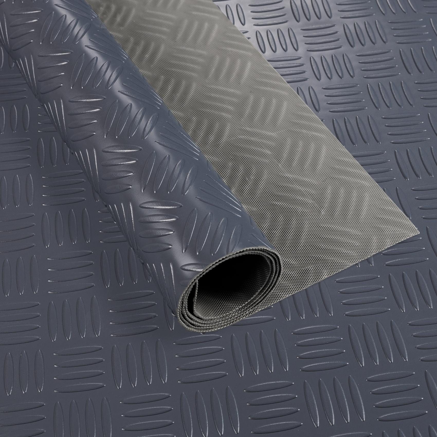 ANRO Vinylboden DIONIS 1,5 mm wasserabweisend für Garage/Keller PVC-Bodenbelag, Feuchtigkeitsbarriere, feine Optik, langlebig, Einzelstück, eine Rolle Bodenbelag, Isolierend und wasserbeständig Größe: 100x100cm Uni Anthrazit