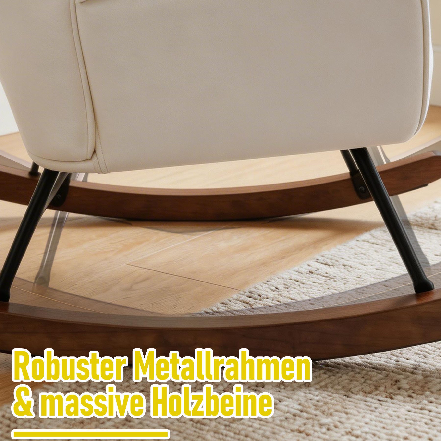 HomeMiYN Schaukelstuhl Schaukelstuhl Wohnzimmer Samt Schaukelsessel Lendenkissen Relaxsessel, samt,Stillsessel