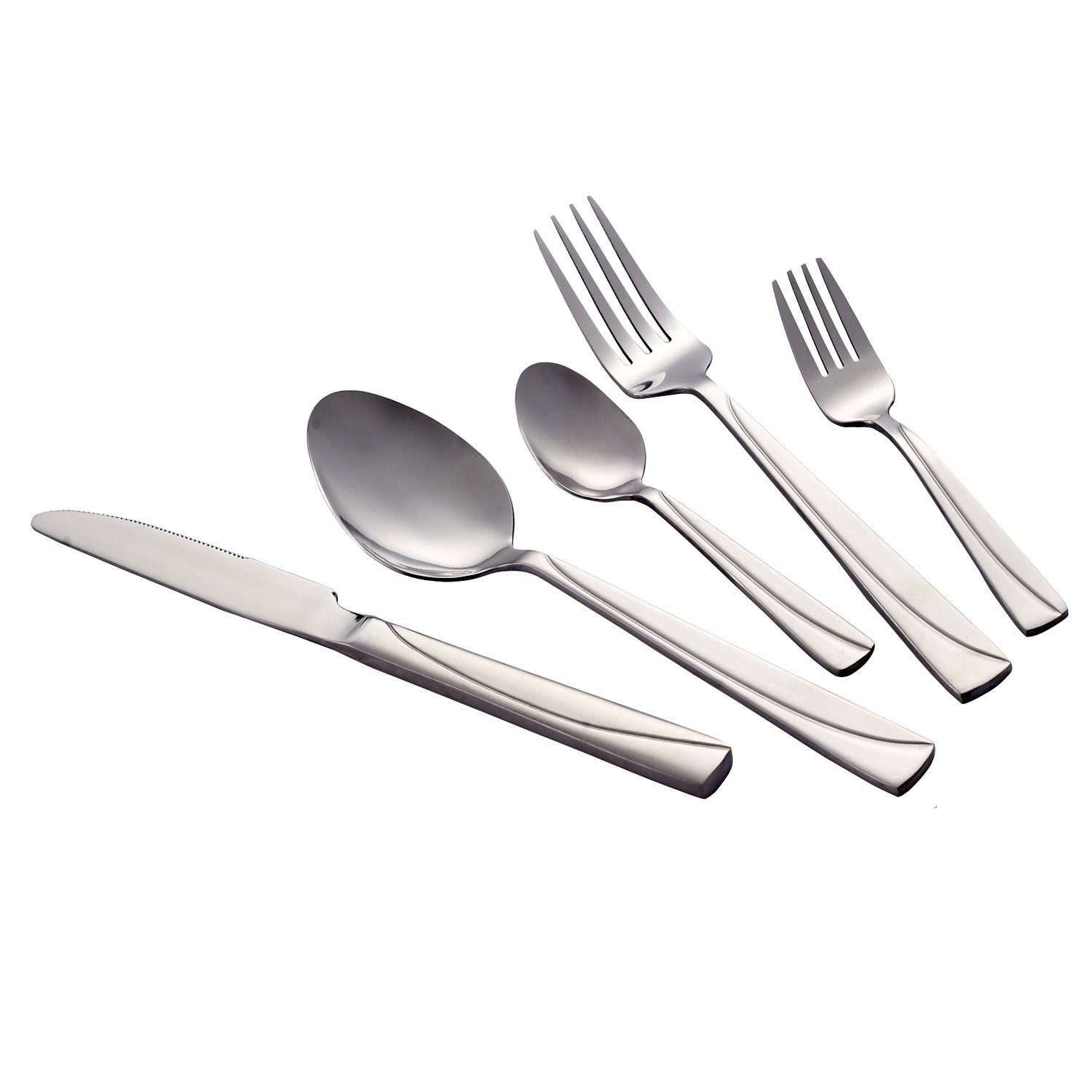 HAC24 Besteck-Set Essbesteck Besteckset Tafelbesteck Menübesteck, 12 Personen, Edelstahl, Edelstahl, 60-teilig, für 12 Personen