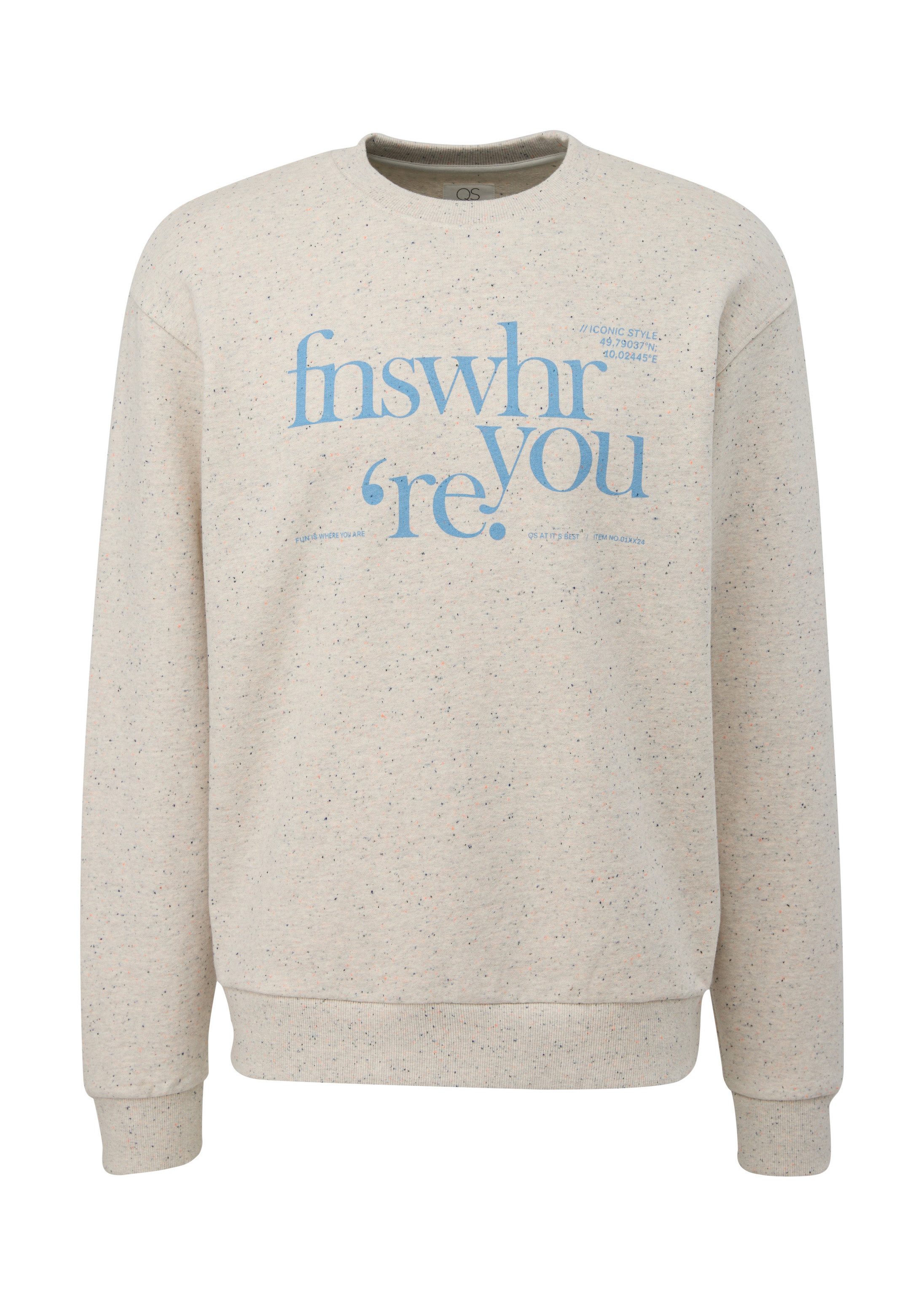 QS Sweatshirt Sweatshirt Sweatshirt mit Frontprint