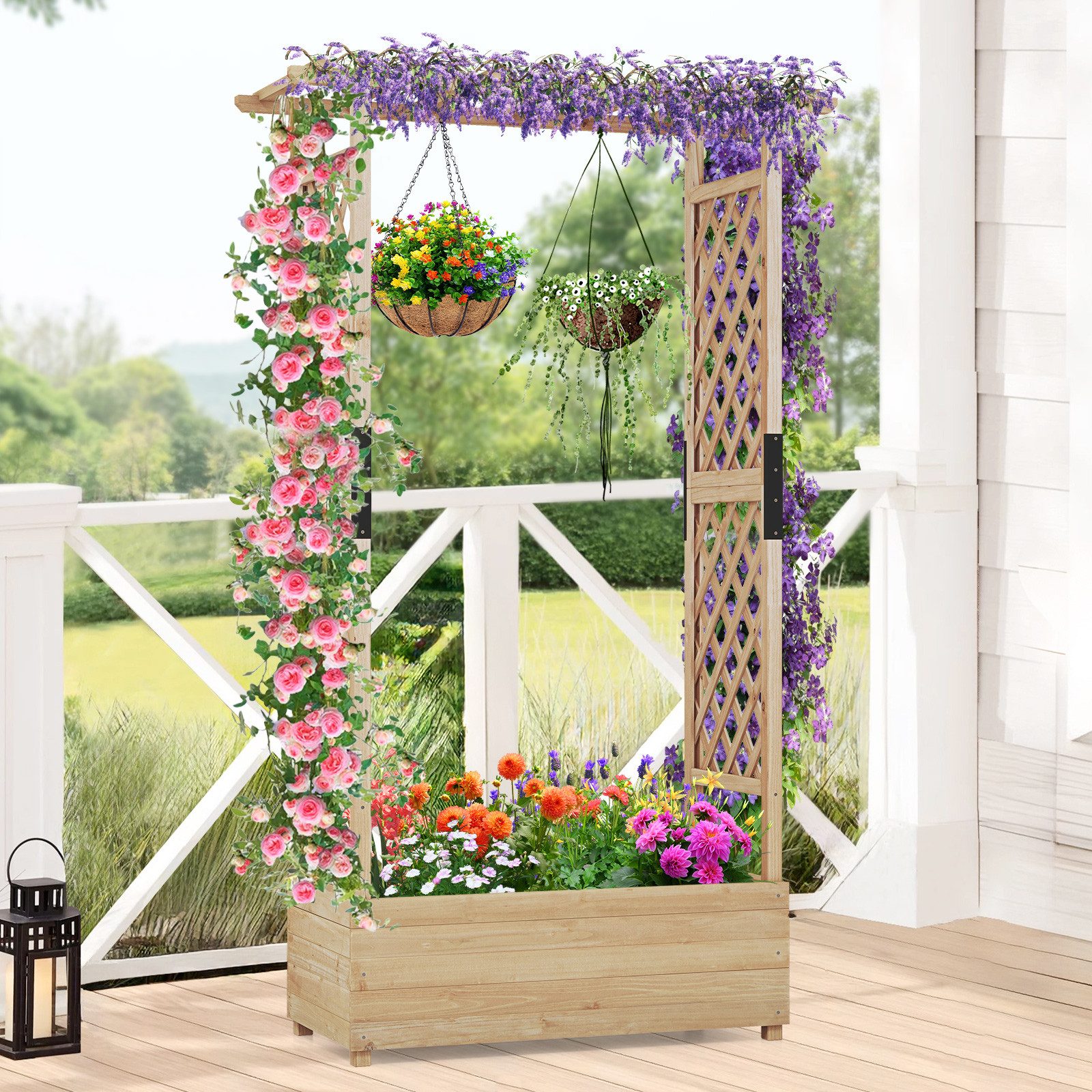 COSTWAY Hochbeet (1 St), Blumenkasten, mit günstig online kaufen