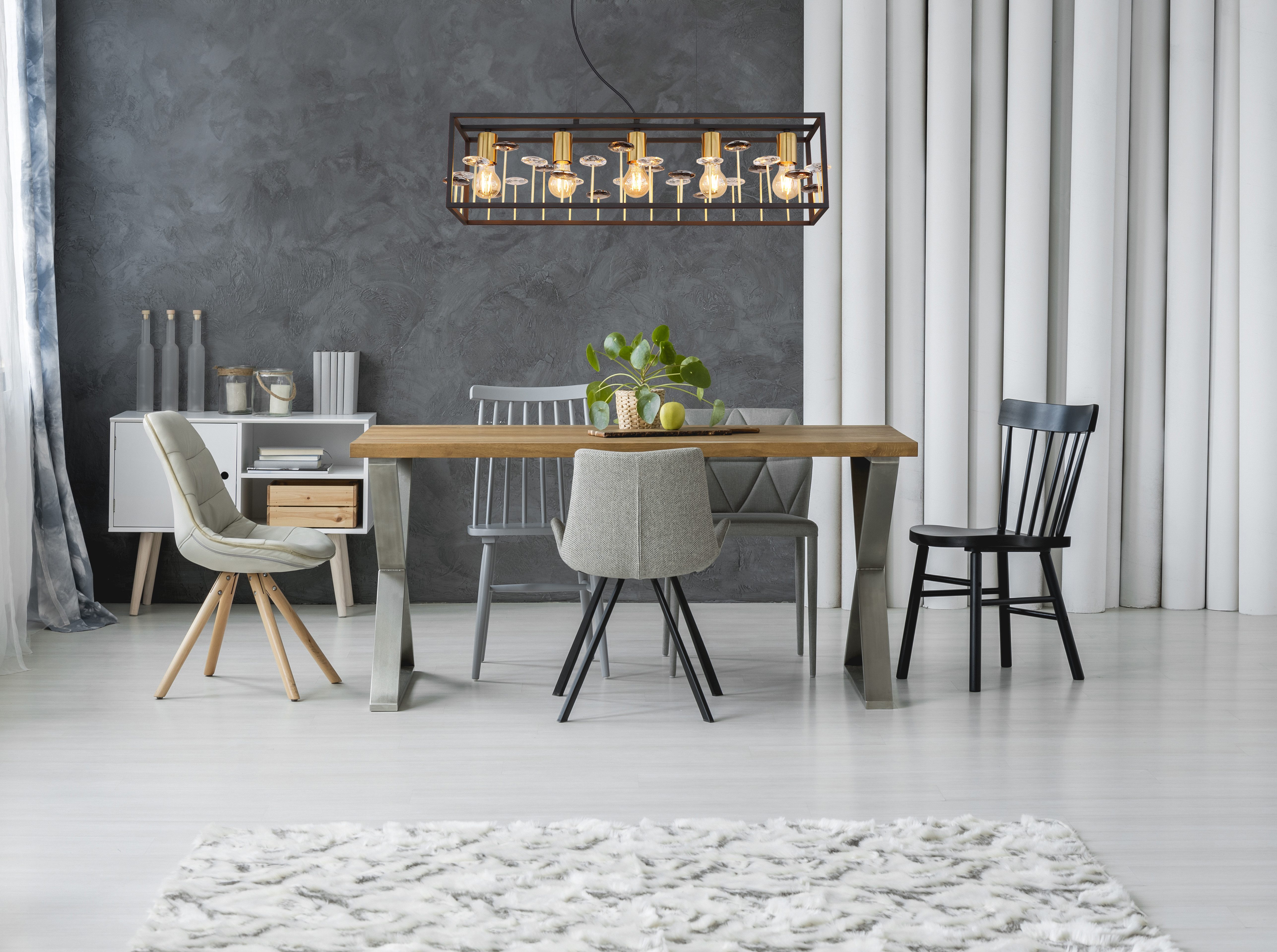 GLOBO LIGHTING Hängeleuchte LISBON, ohne Leuchtmittel, Hängelampe/Pendelleuchte/Esszimmer/Wohnzimmer/Esstisch