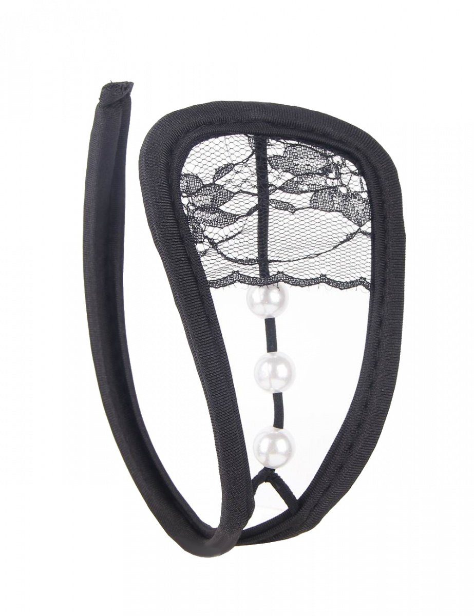 Lau-Fashion Stringtanga 2er Set Perlen C-String Slip Mini Bikini Schwarz Ro günstig online kaufen