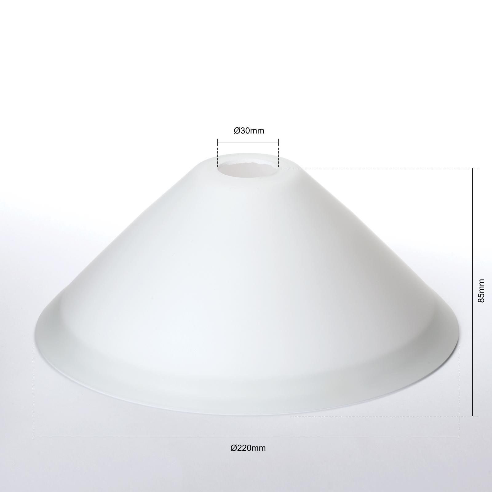 Orion Leuchten Lampenschirm E14 Glas-Lampenschirm weiß, Kegelform, Lochmaß Ø 30 mm – Bild 4 von 5
