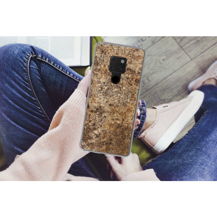MuchoWow Handyhülle Granit - Design - Struktur - Stein - Braun Phone Case Handyhülle Huawei Mate 20 Silikon Schutzhülle RV10989