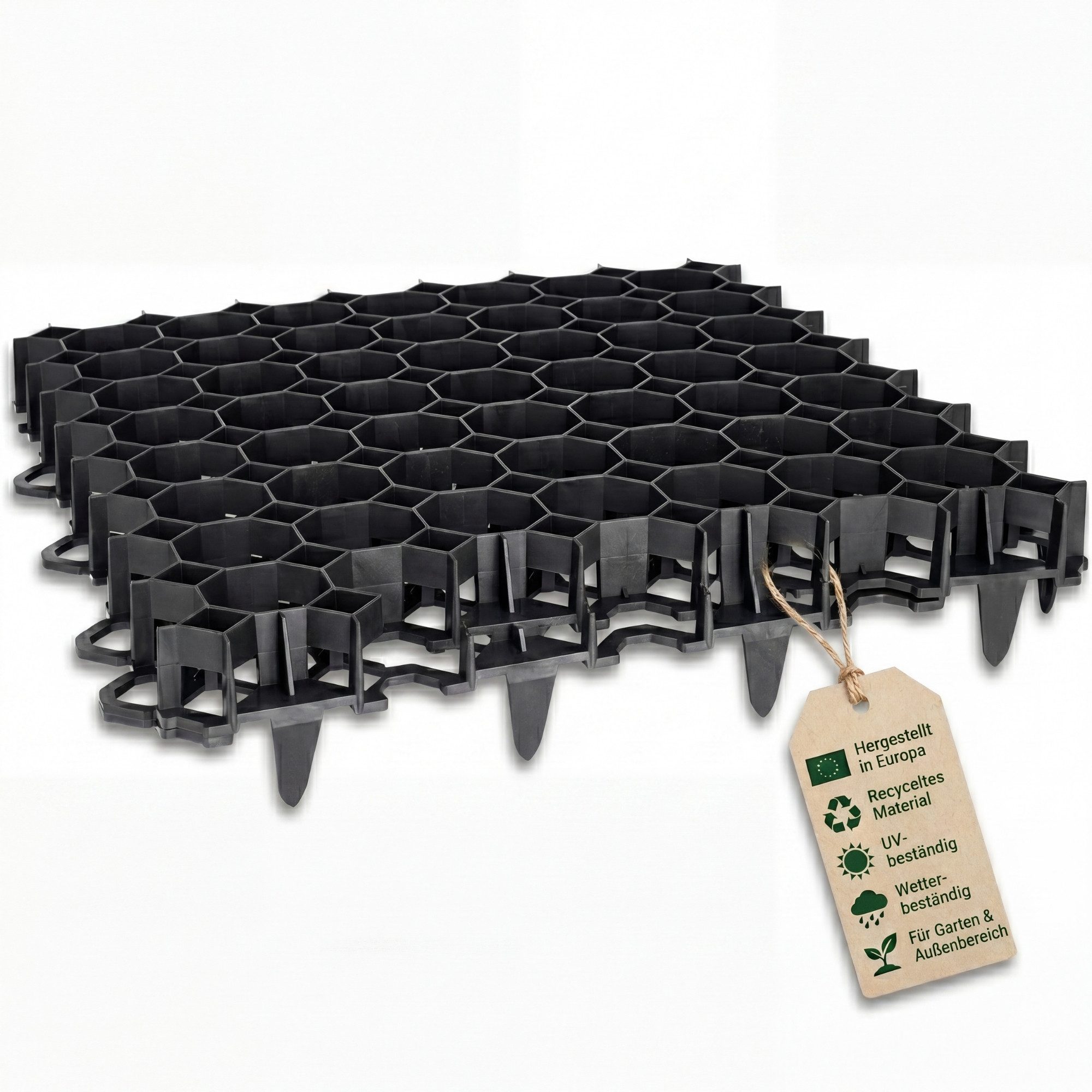 BigDean Rasengitter Palette Wabenplatten (63m) UV-Beständig, 50x50 cm, Set, 10-St., Rasengitter, Werkzeugloses Klicksystem, Frostbeständig, Made in Europe