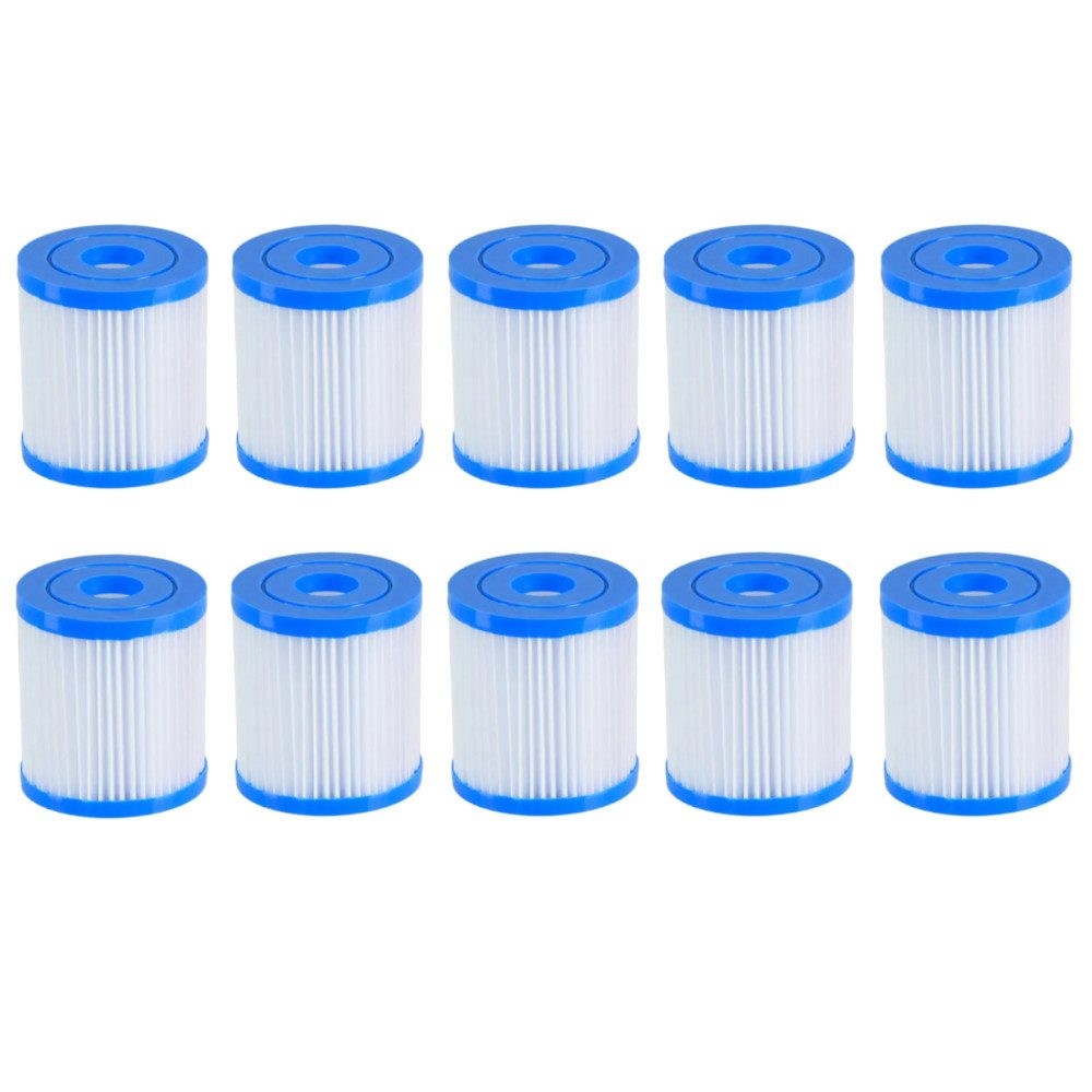 Trade-Shop Pool-Filterkartusche Poolfilter 10x passend für Bestway Flowclear 58381 58145 58093 Größe 1, Zubehör für Bestway 58093 (Größe 1) Intex 59904 E (Typ E), Filterpatrone / Kartuschenfilter / Lamellenfilter / Ersatzfilter