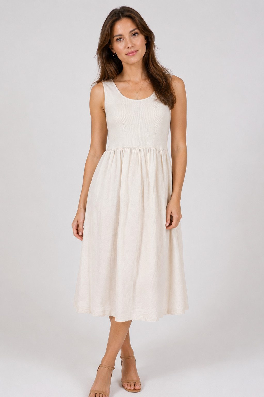 ITALY VIBES Sommerkleid - ärmelloses Kleid Damen - Midikleid - Jerseykleid - Strandkleid ONE SIZE / passend für Größe XS - L