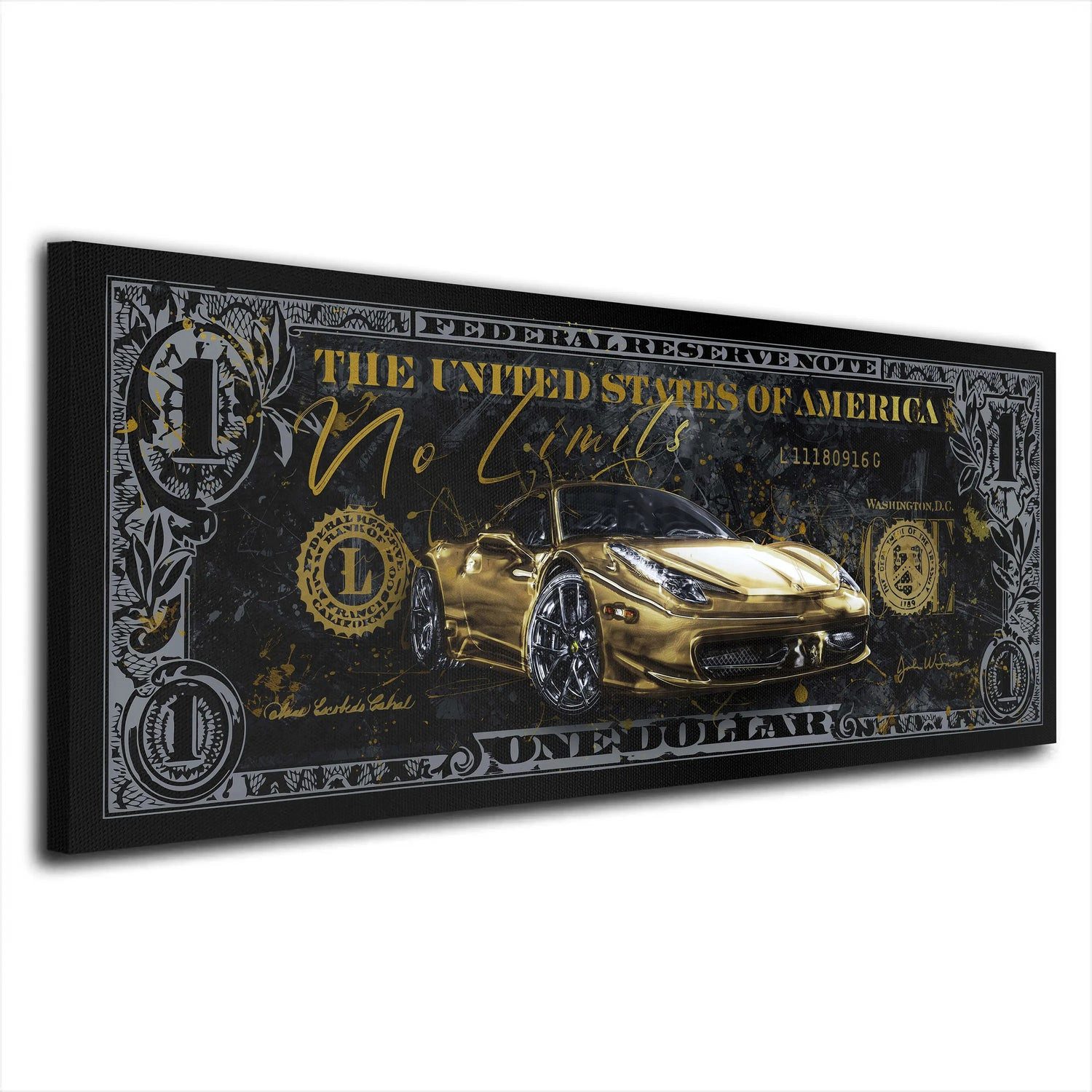 Artedinoi Leinwandbild Ferrari No Limits Motivation Leinwandbild Wandbild Kunst XXL Deko