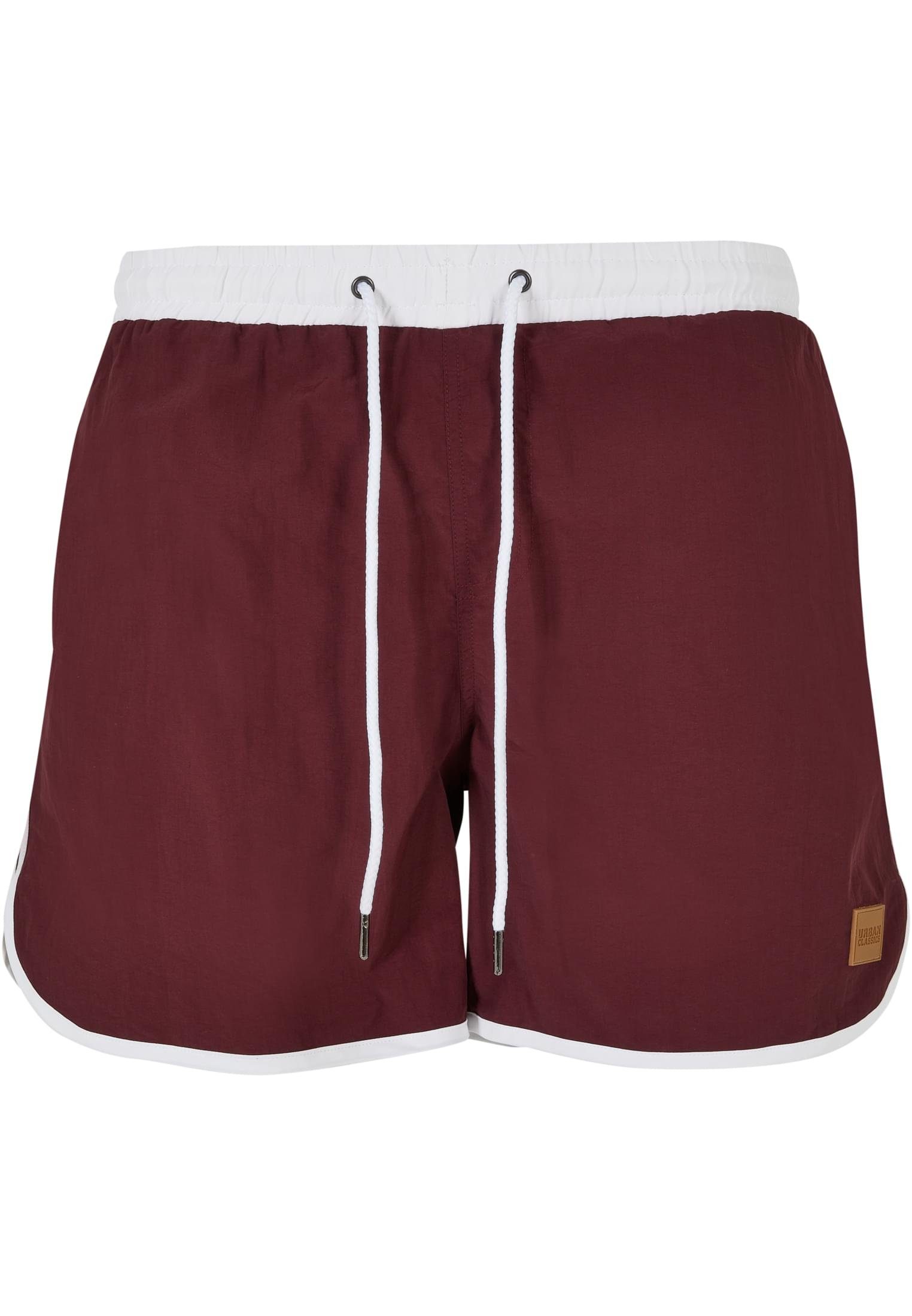 URBAN CLASSICS Badeshorts Herren Retro white/cherry Swimshorts