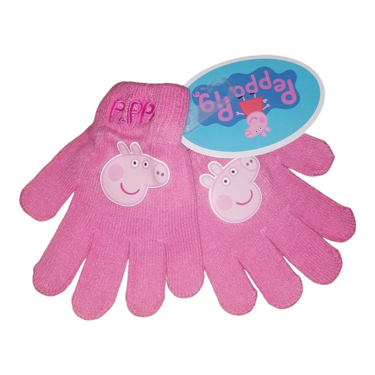 Peppa Pig Strickhandschuhe Peppa Pig Strick-Handschuhe für Mädchen, Rosa, Für Kinder von 4 bis