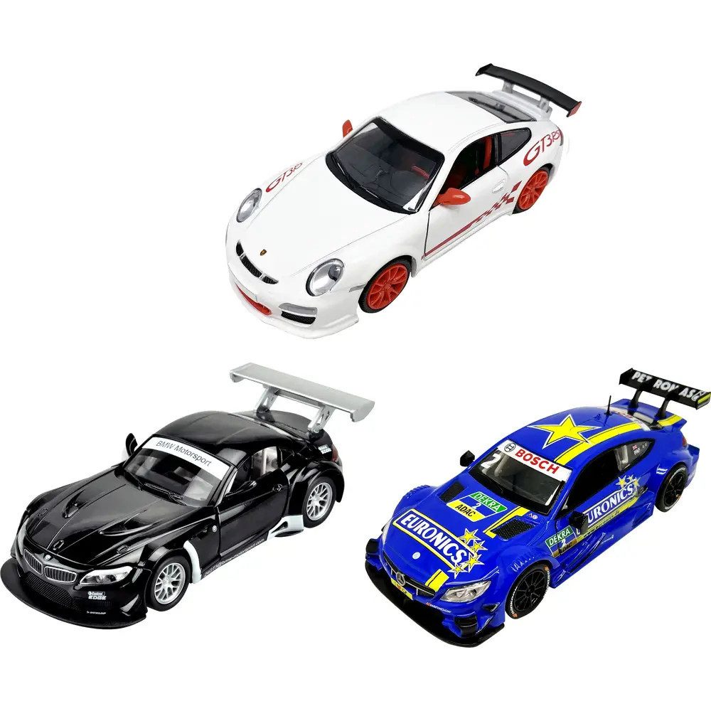 Vedes Spielzeug-Auto Lizenz Rennwagen 1:32 mit Licht & Sound - Porsche/Mercedes/BMW