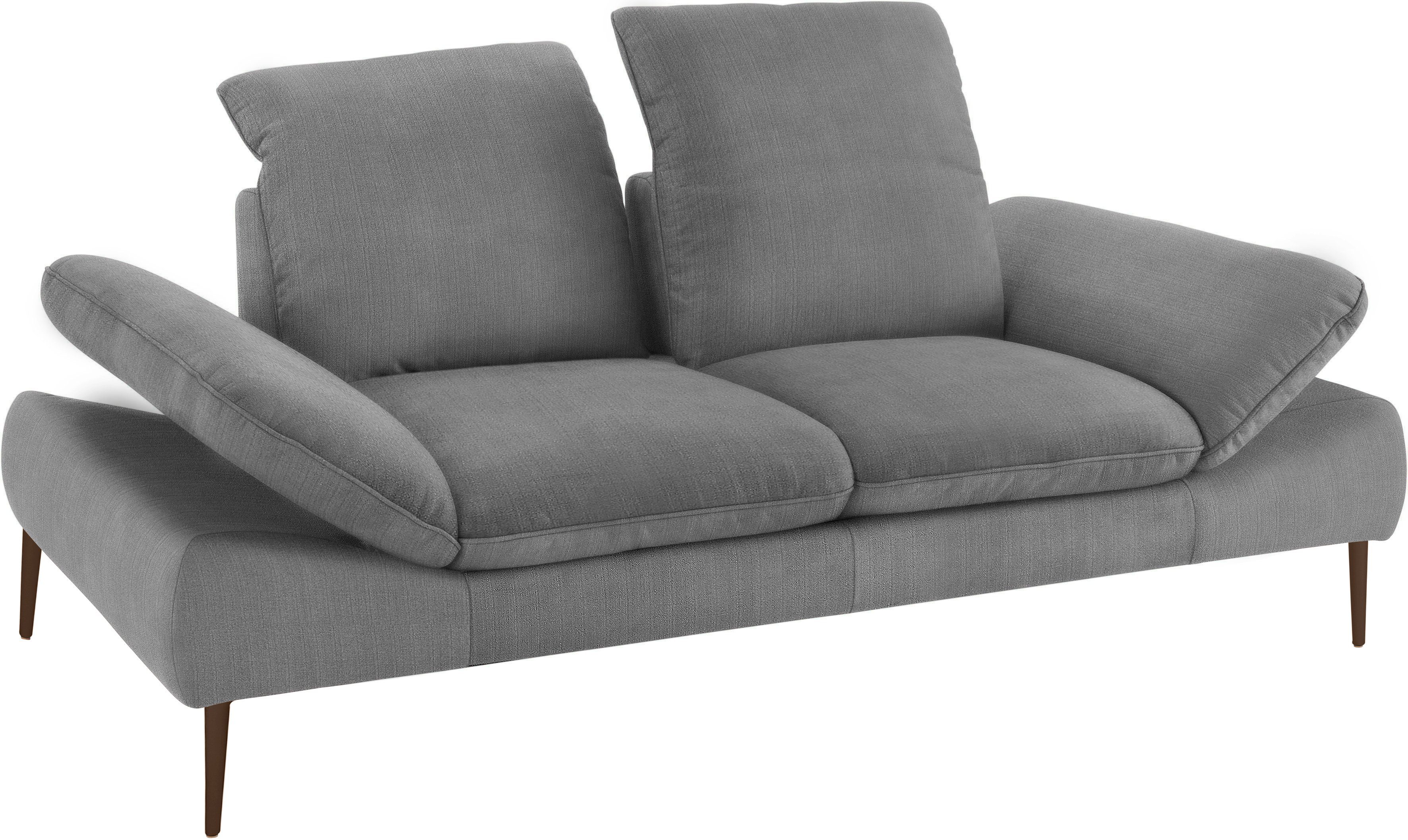 W.SCHILLIG 2,5-Sitzer enjoy&MORE, bronze pulverbeschichtet, Breite 232 Sitztiefenverstellung, Füße cm